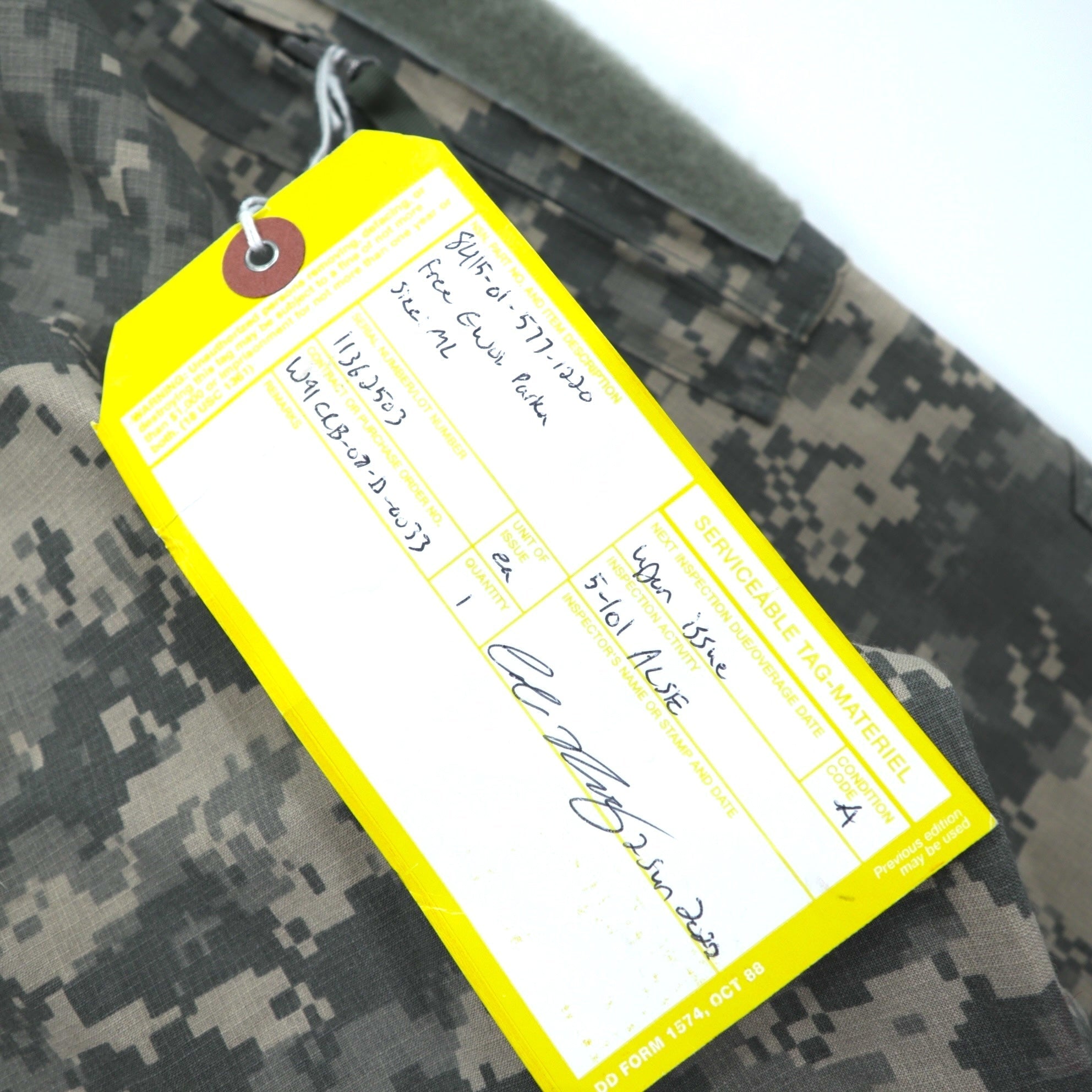 Vintage US ARMY FREE EWOL パーカー L ACU/UCP デジタルカモ ミリタリージャケット GORE-TEX ゴアテックス 防水 アラミド 難燃 PROPPER INTERNATIONAL INC 8415-01-577-1220