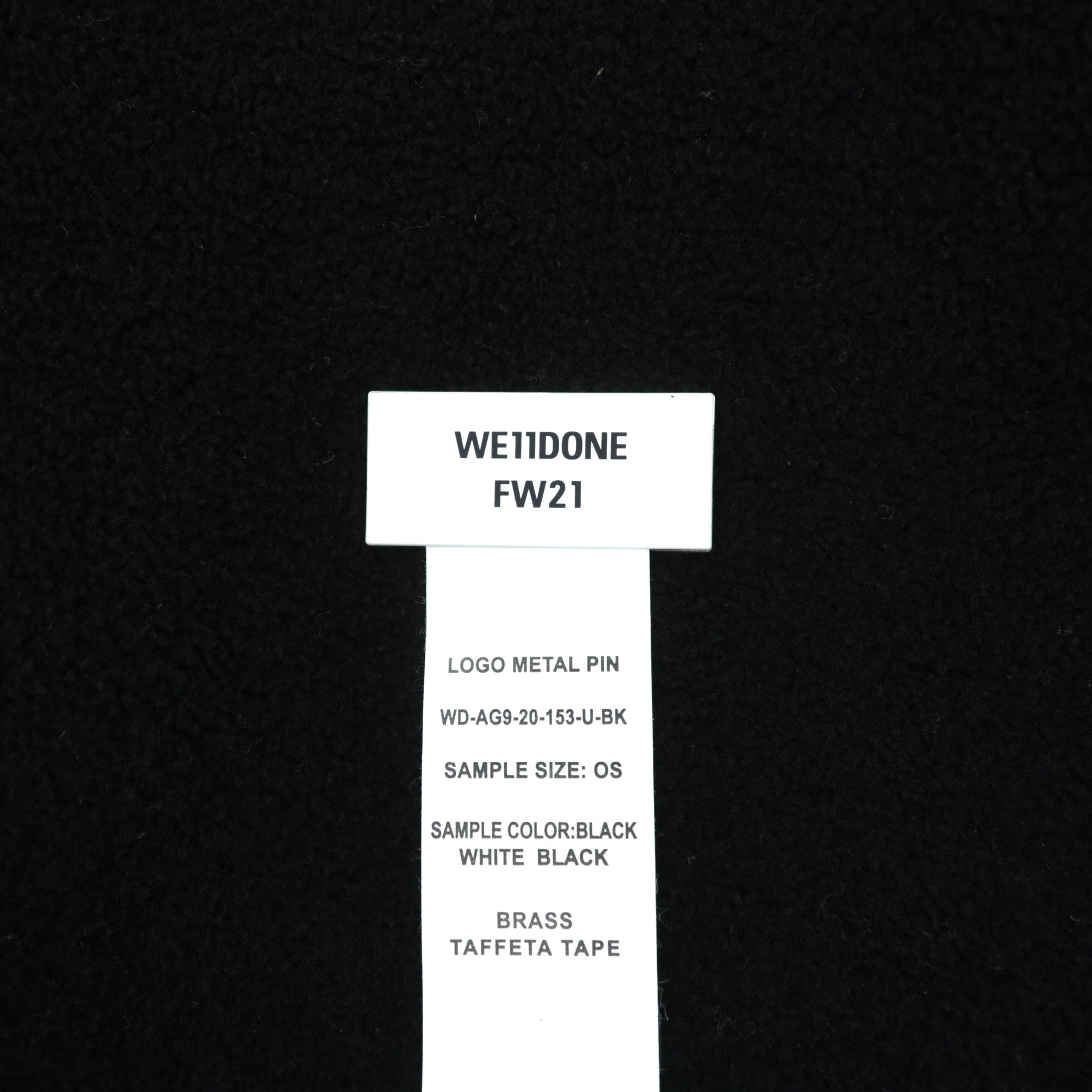 WE11DONE スタンドカラー フリースジャケット S ブラック 中綿 ハイネック WD-AG9-20-153-U-BK 未使用品