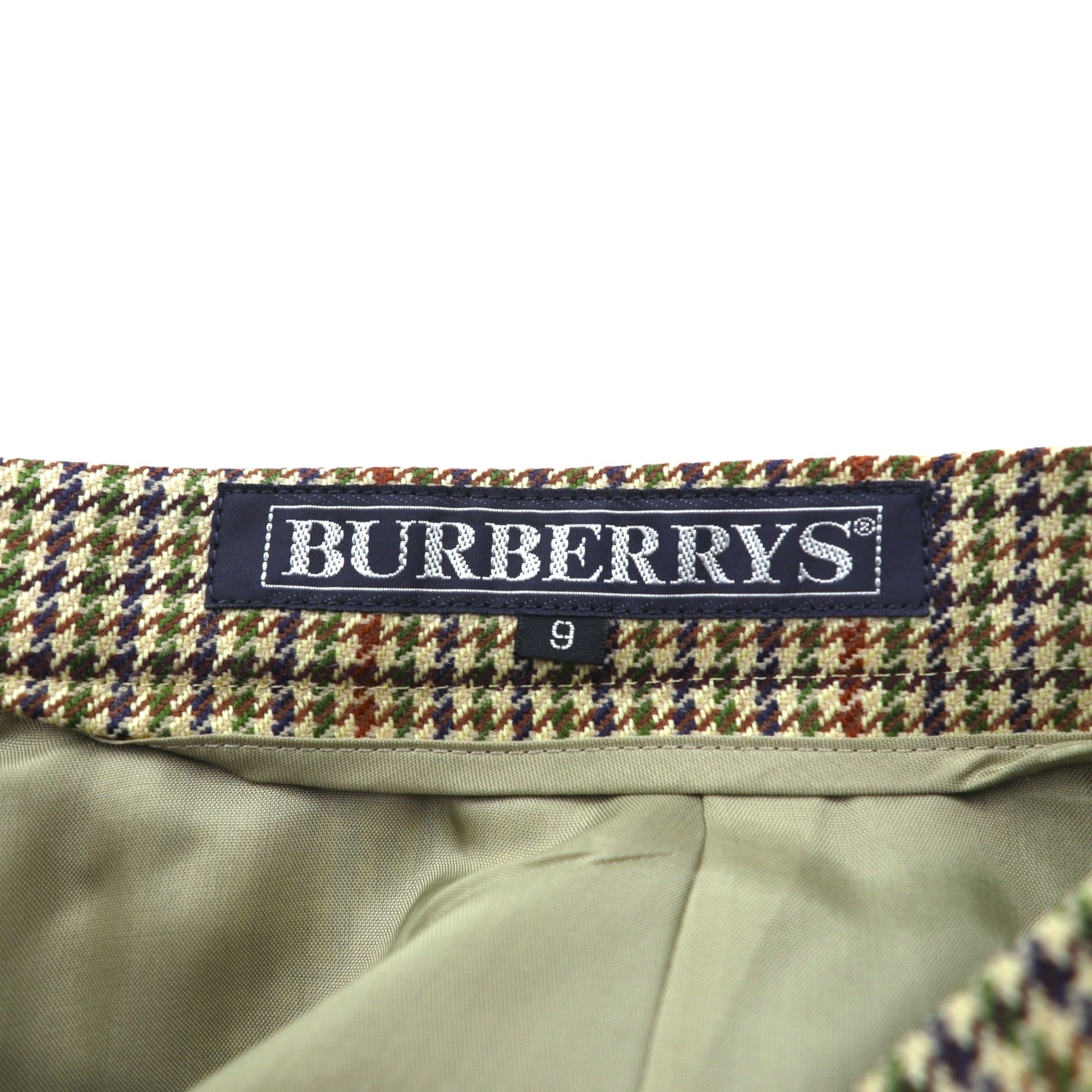 BURBERRY 90年代 日本製 ガンクラブチェック スカート M ベージュ スコットランドウール