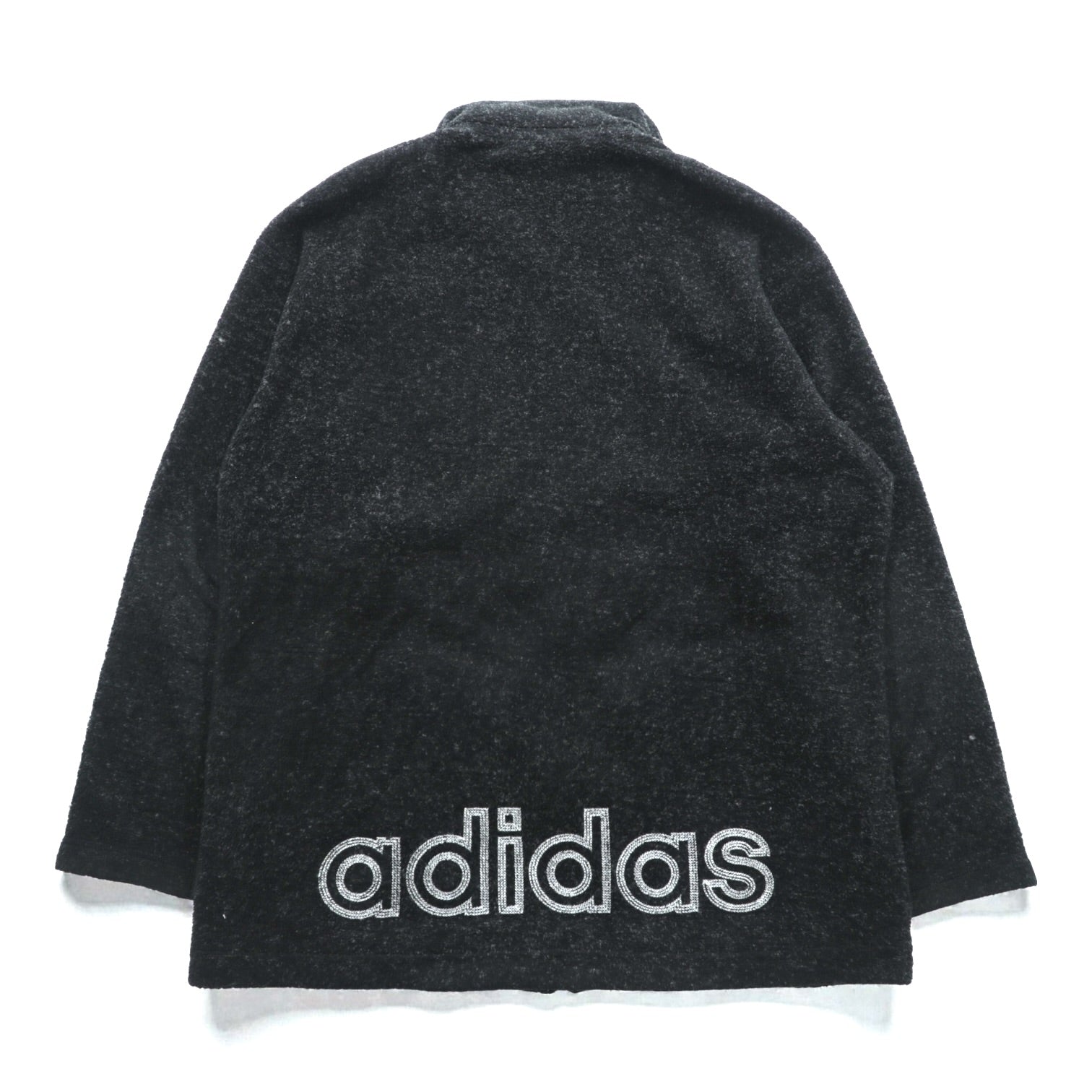 adidas 90年代 デサント社製 フリースジャケット M ブラック スタンドカラー ADVENTURE 日本製