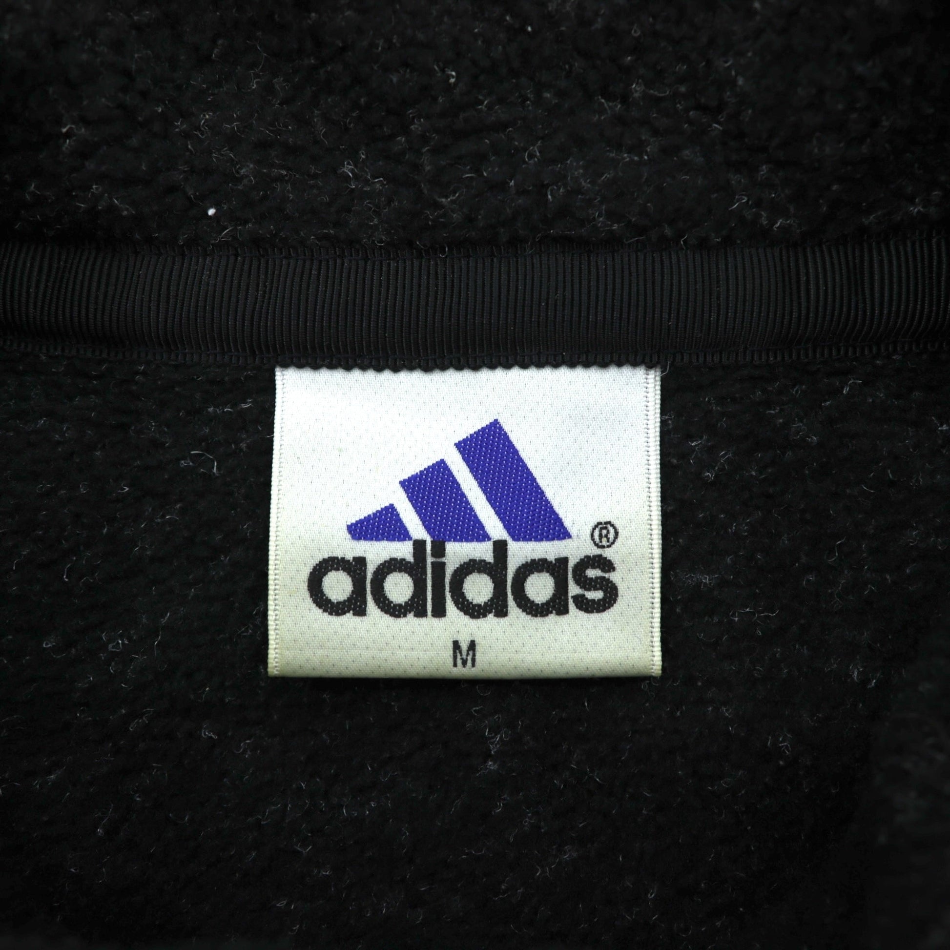 adidas 90年代 デサント社製 フリースジャケット M ブラック スタンドカラー ADVENTURE 日本製