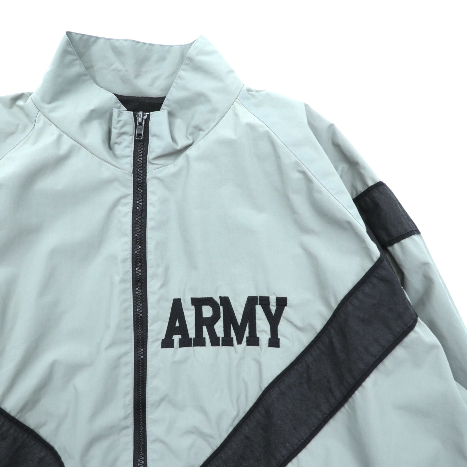 Vintage US ARMY IPFU Jacket 00年代 米軍 トレーニングジャケット トラックジャケット ジャージ L グレー ナイロン ミリタリー