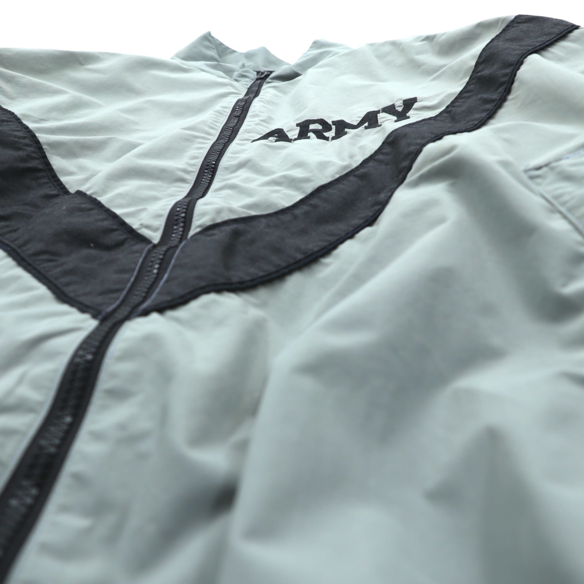Vintage US ARMY IPFU Jacket 00年代 米軍 トレーニングジャケット トラックジャケット ジャージ L グレー ナイロン ミリタリー