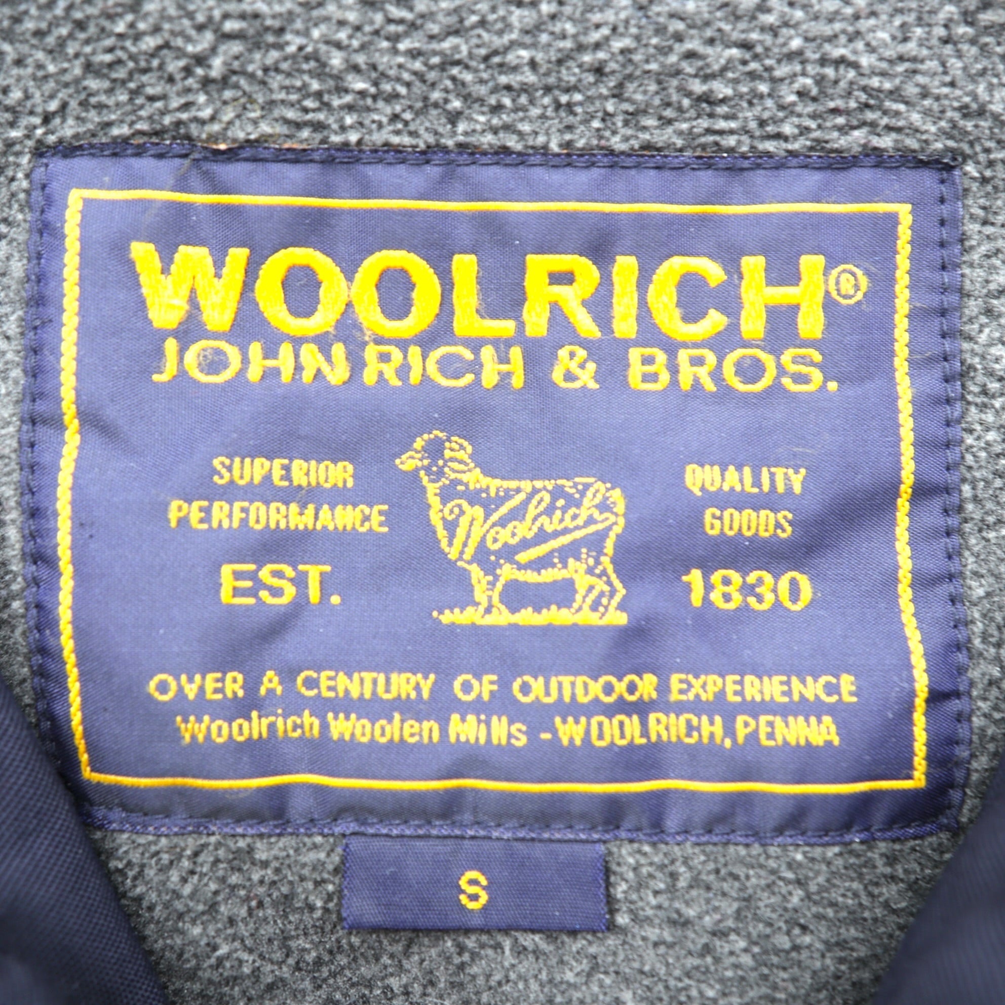 Woolrich ハーフジップ アノラックパーカー ナイロンジャケット L ネイビー ドローコード カンガルーポケット 中綿 サイドジップ スリット
