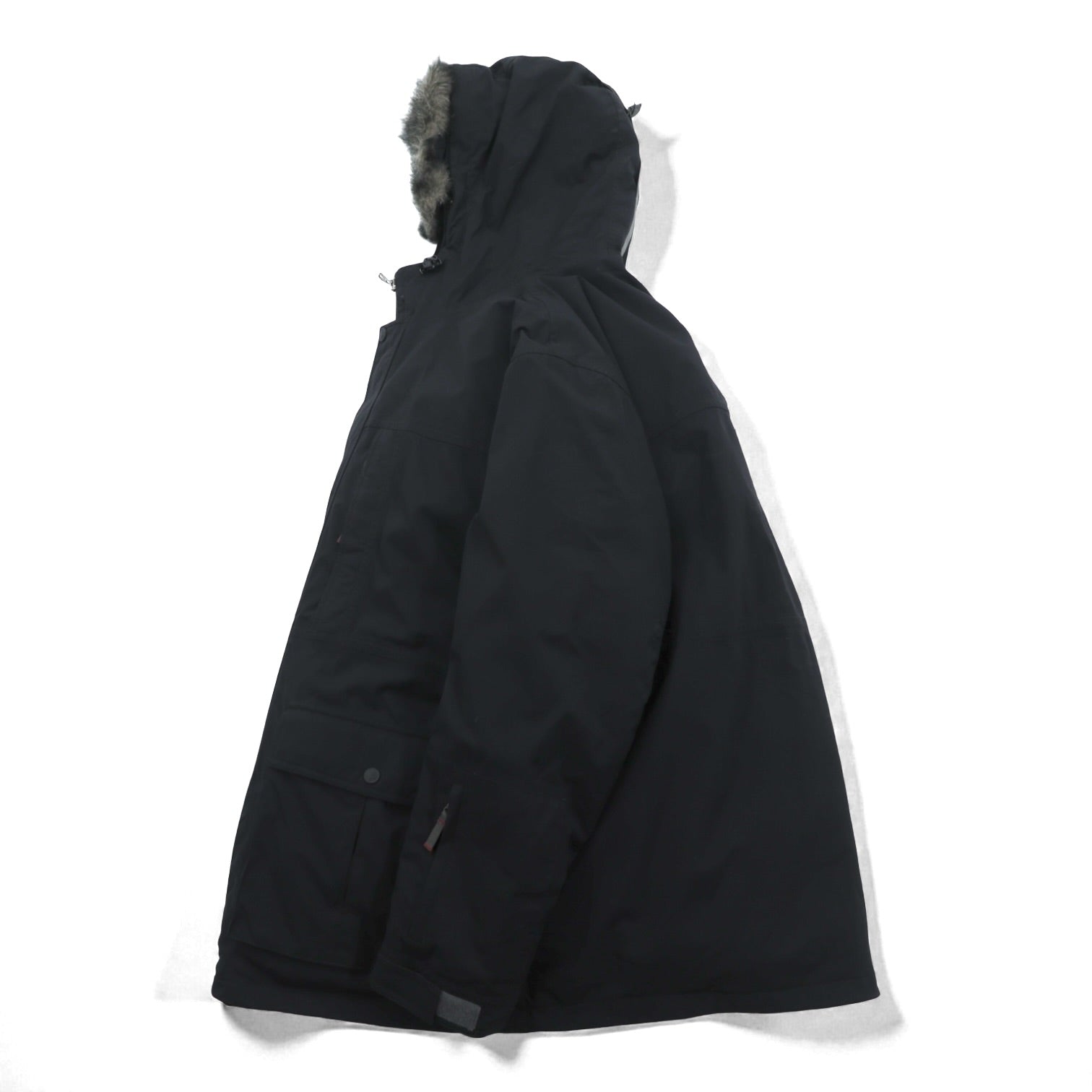 Eddie Bauer プレミアム グース PREMIUM Goose Down ダウンジャケット 2XL ブラック ファー着脱式 ドローコード