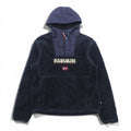 NAPAPIJRI ハーフジップ アノラックパーカー シェルパ フリースジャケット L ネイビー ドローコード Teide Fleece Hoodie N0Y13M