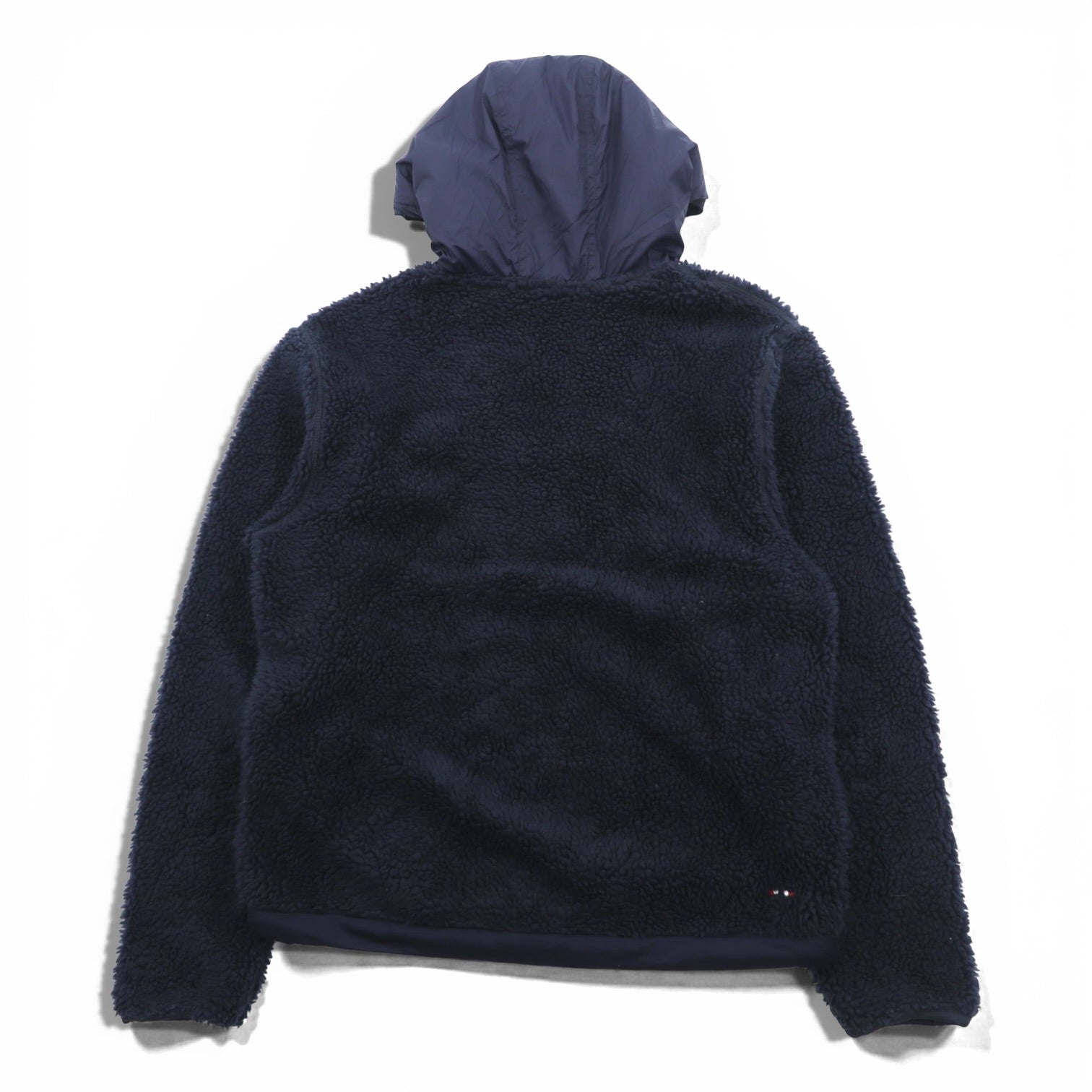 NAPAPIJRI ハーフジップ アノラックパーカー シェルパ フリースジャケット L ネイビー ドローコード Teide Fleece Hoodie N0Y13M