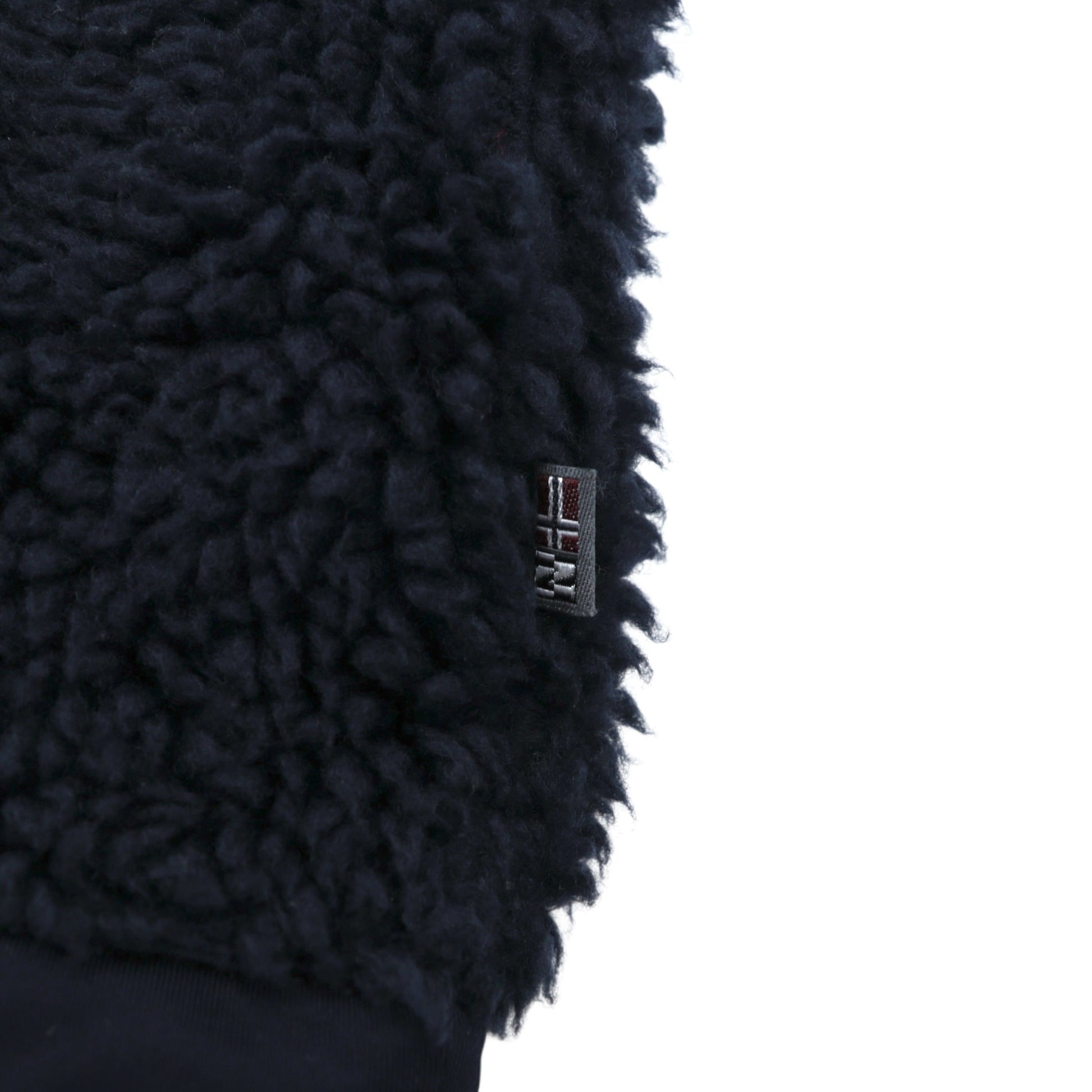 NAPAPIJRI ハーフジップ アノラックパーカー シェルパ フリースジャケット L ネイビー ドローコード Teide Fleece Hoodie N0Y13M