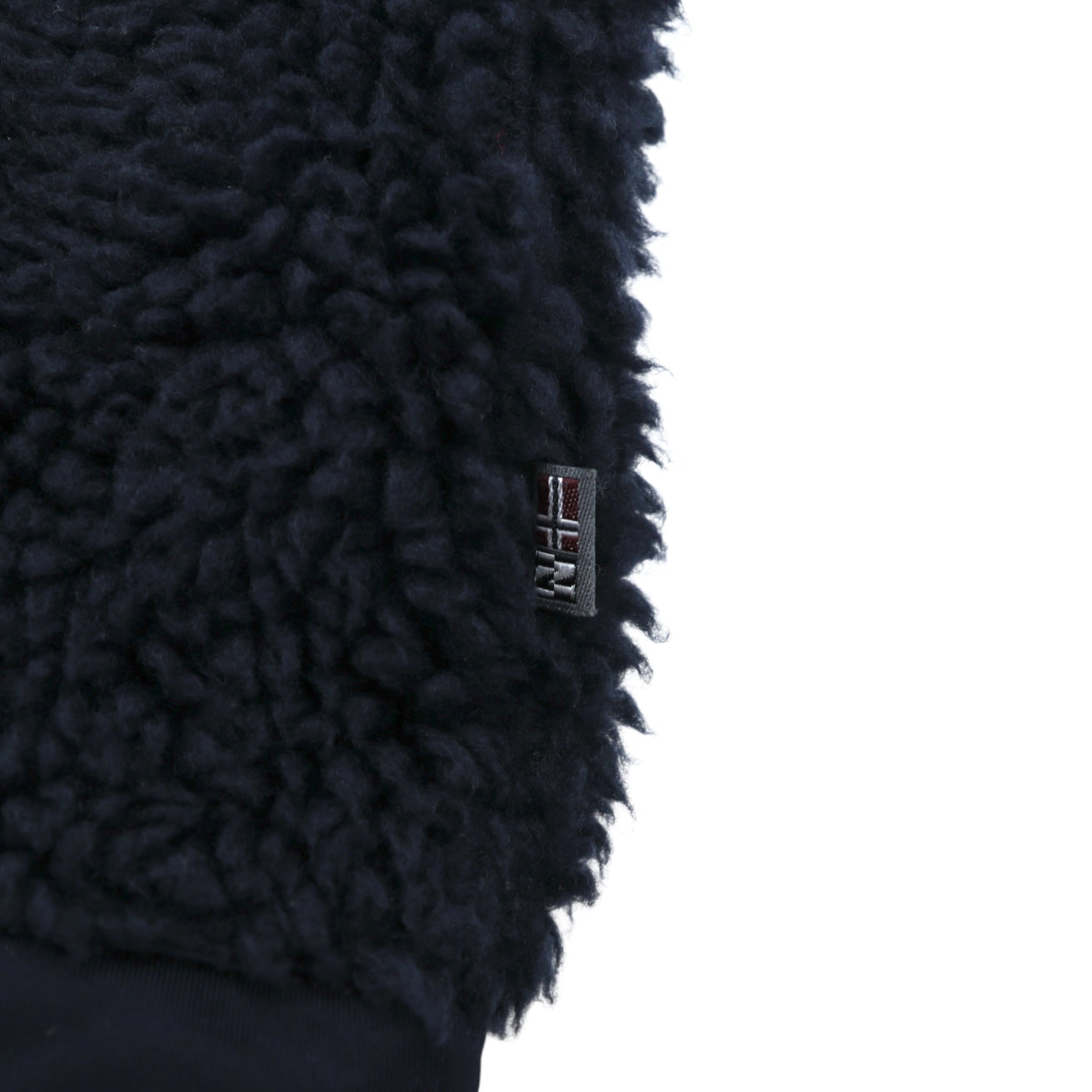 NAPAPIJRI ハーフジップ アノラックパーカー シェルパ フリースジャケット L ネイビー ドローコード Teide Fleece Hoodie N0Y13M