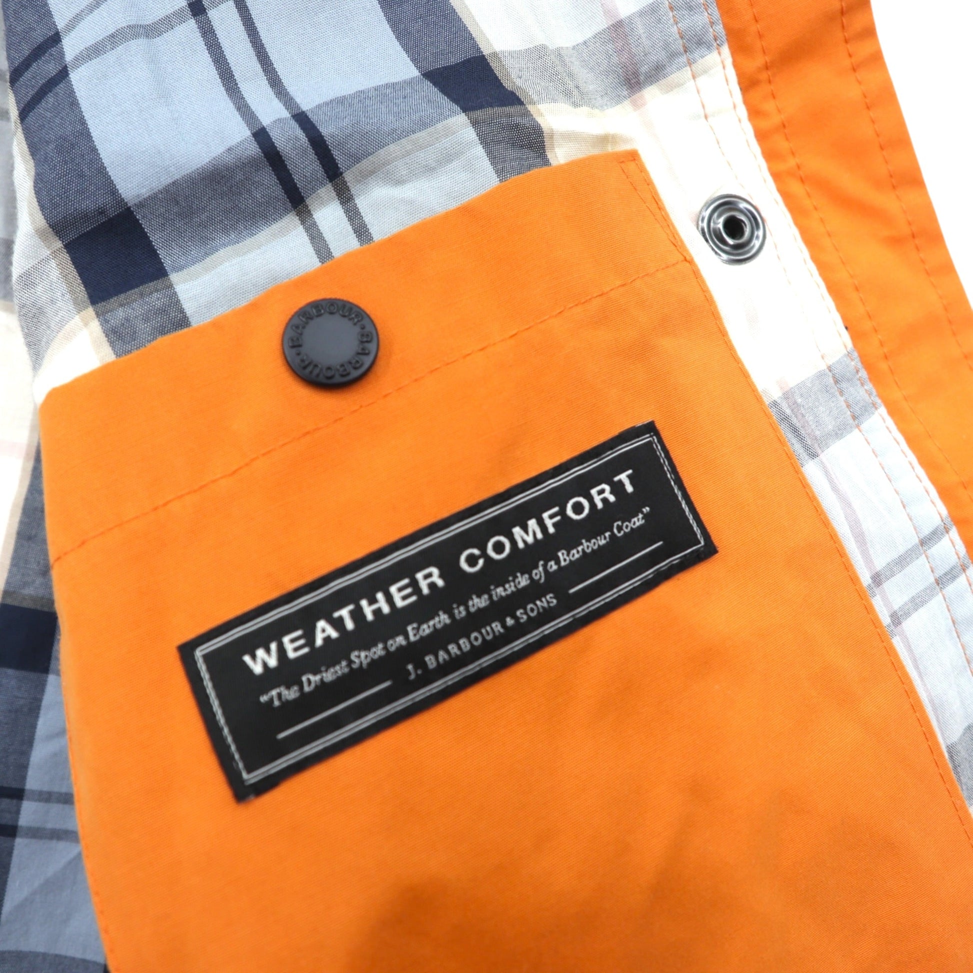 Barbour フード着脱式 ナイロンジャケット マウンテンパーカー M オレンジ 防水 トラモンタン TRAMONTANE JACKET WEATHER COMFORT LWB0529OR53