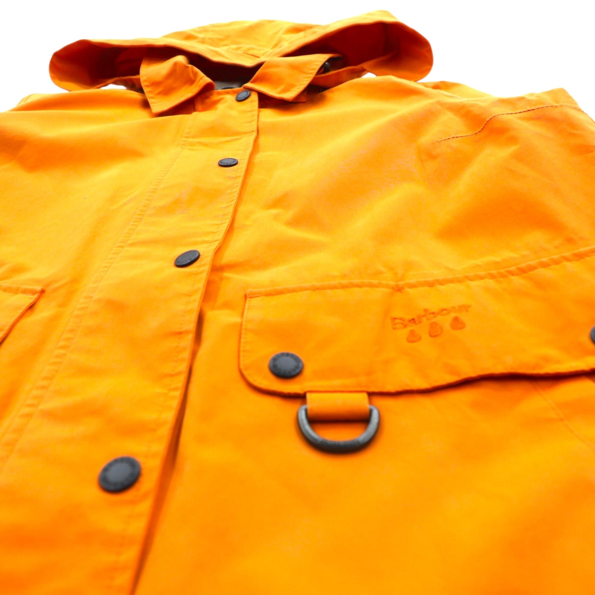 Barbour フード着脱式 ナイロンジャケット マウンテンパーカー M オレンジ 防水 トラモンタン TRAMONTANE JACKET WEATHER COMFORT LWB0529OR53