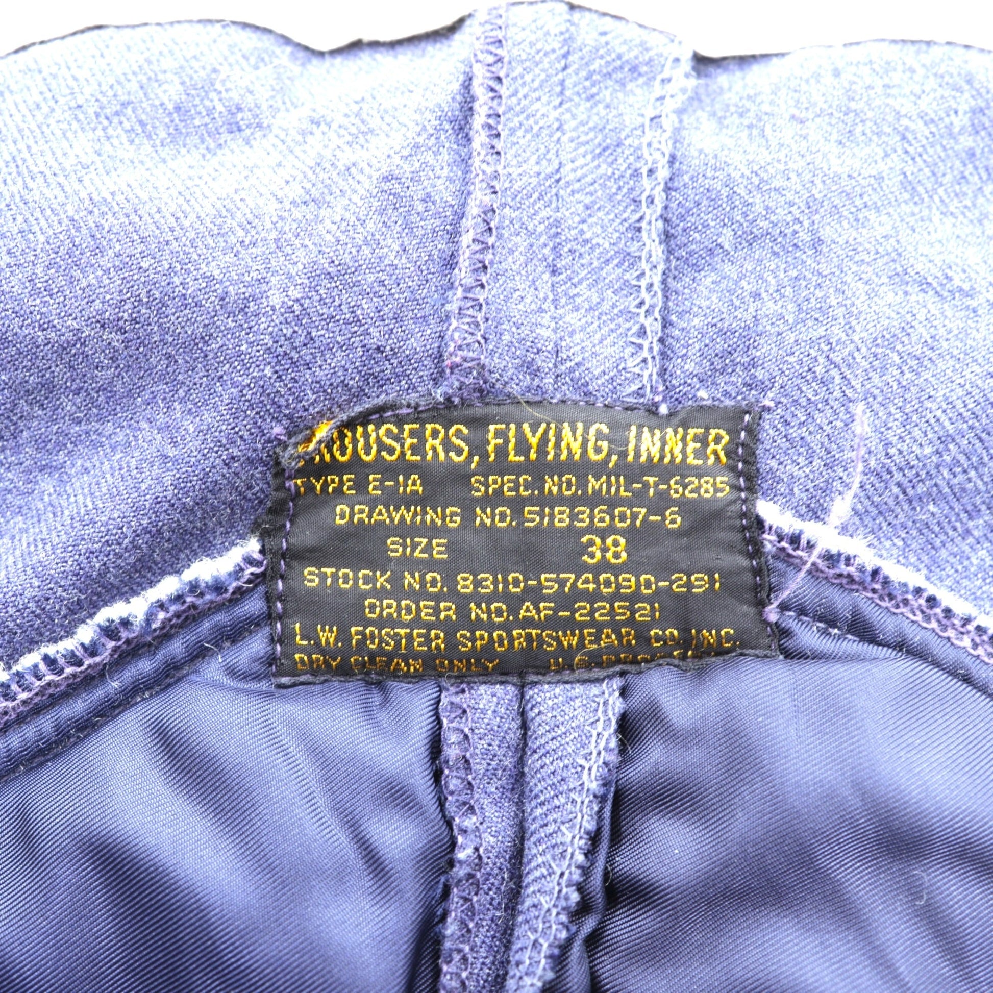 50年代 ヴィンテージ USAF Type E-1A トラウザーズ フライトパンツ M ネイビー ウール L.W.FOSTER SPORTSWEAR CO シンチバック CONMARジップ