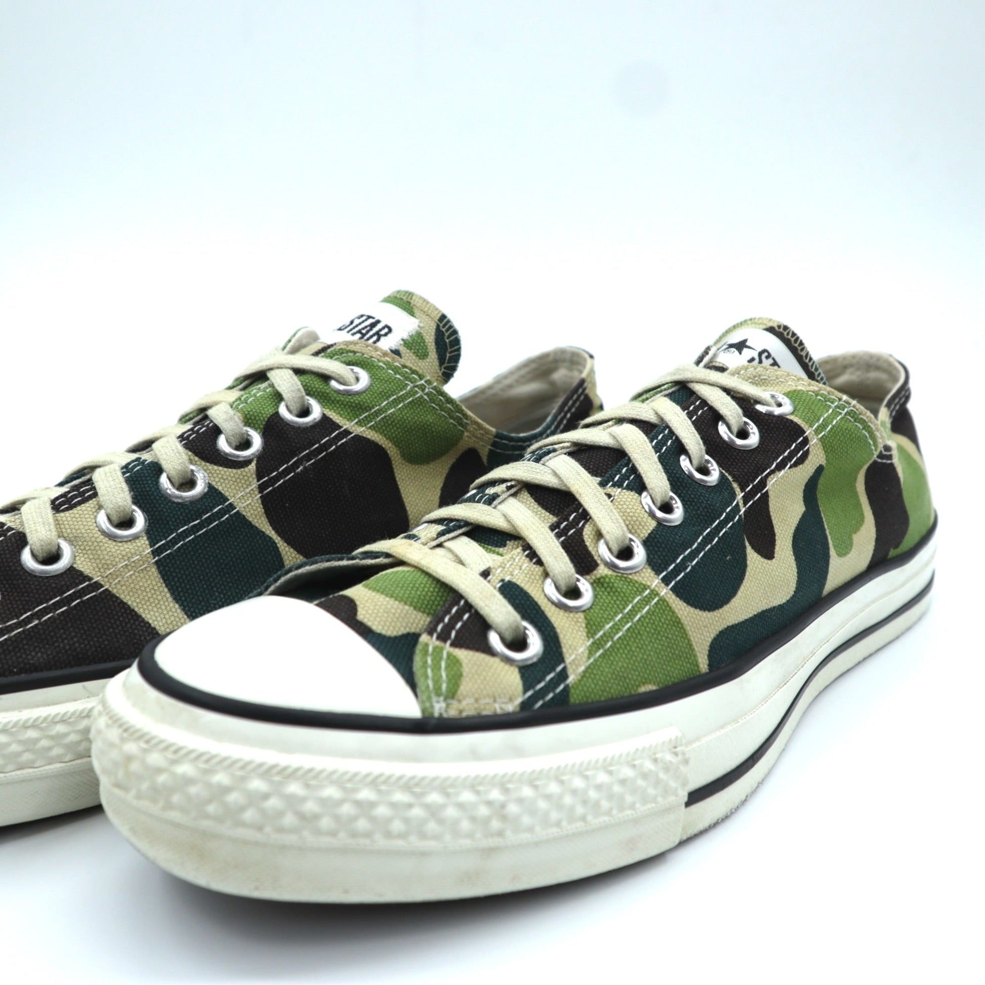 CONVERSE 日本製 オールスター ALL STAR カモフラ キャンバス ローカットスニーカー 27cm カーキ J 83 6 MH01