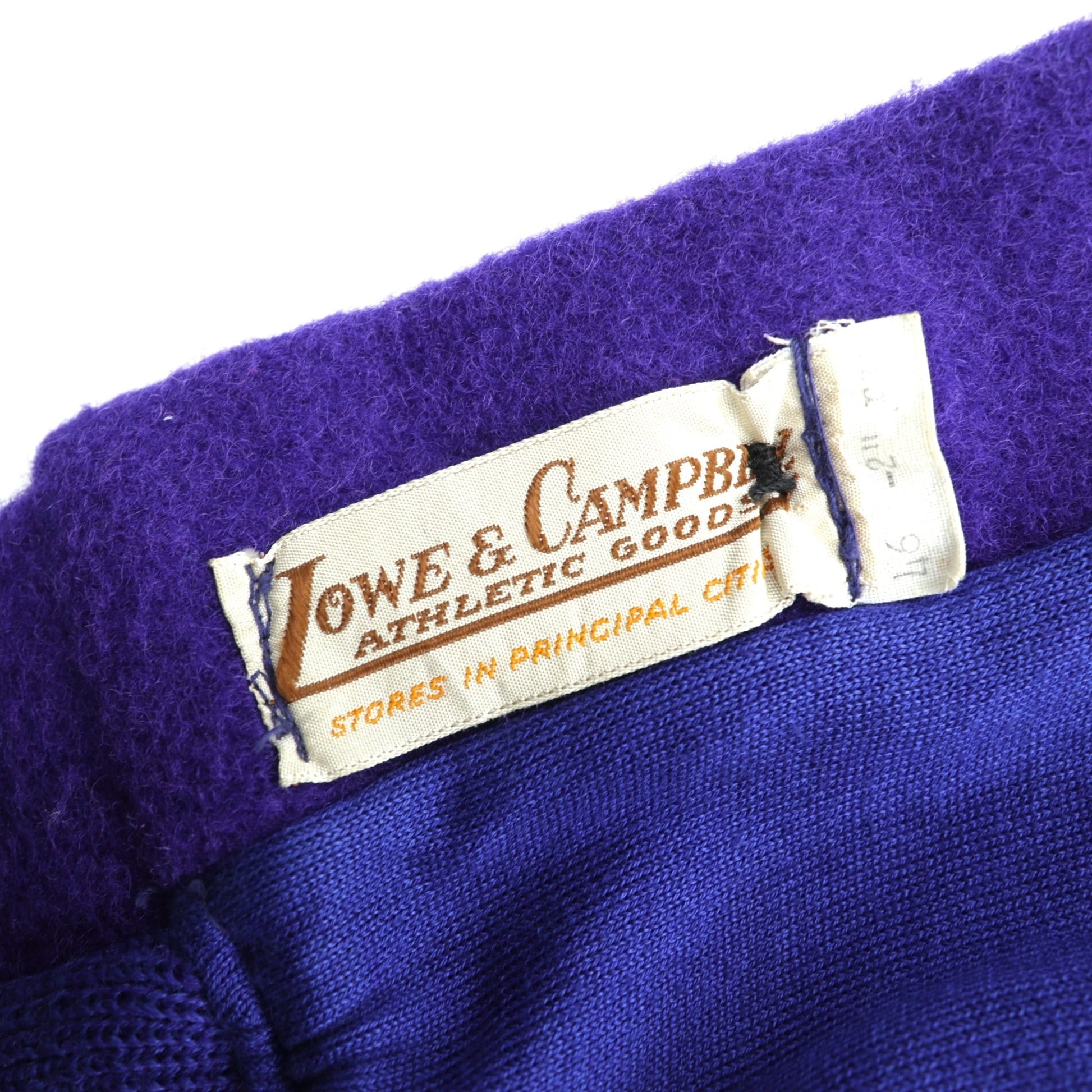 40年代 Vintage LOWE & CAMPBELL 袖レザー切り替え ボタスタ スタジャン L ブルー ウール