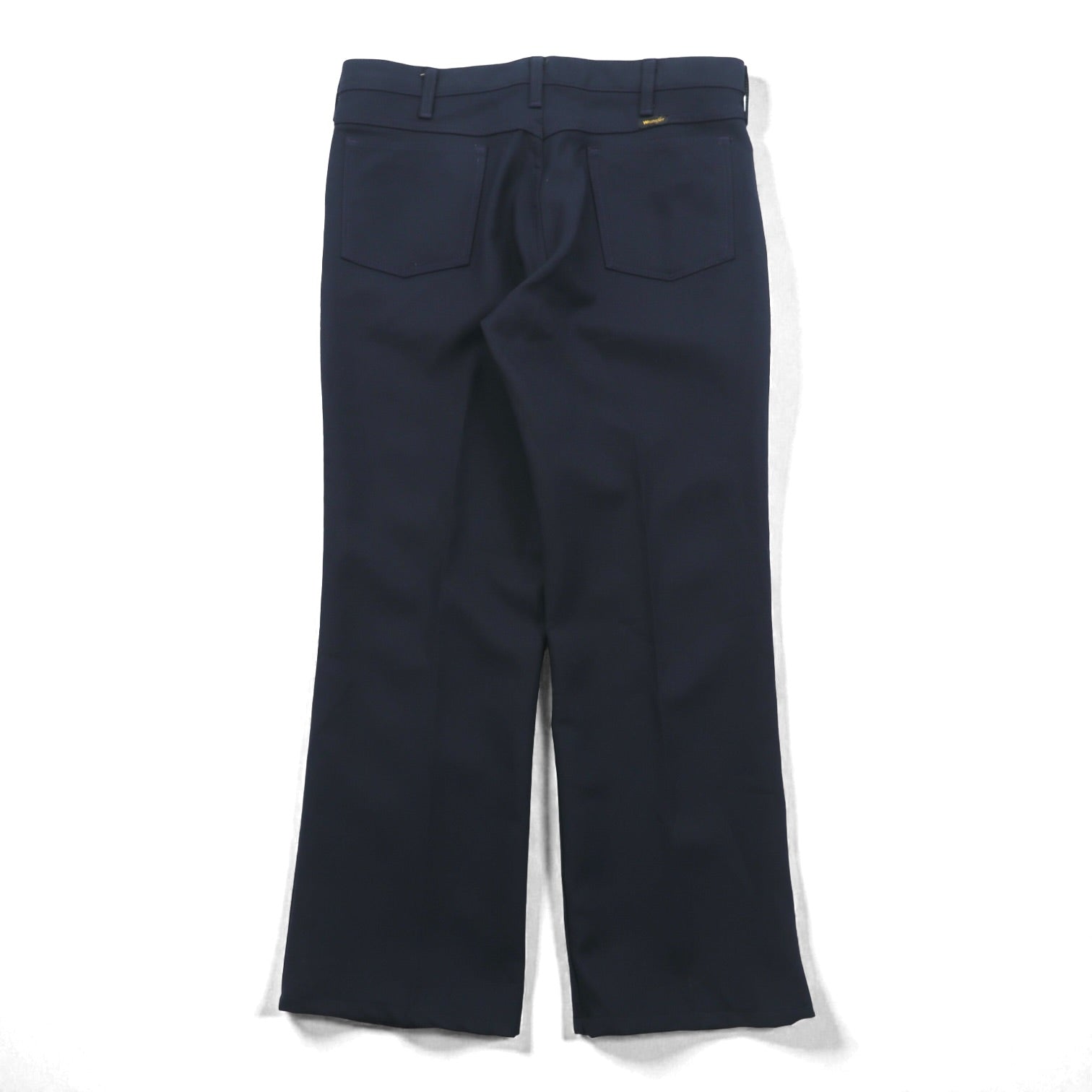 Wrangler 90年代 USA製 ランチャー ドレス ジーンズ センタープレス スラックス パンツ L ネイビー フレア ブーツカット