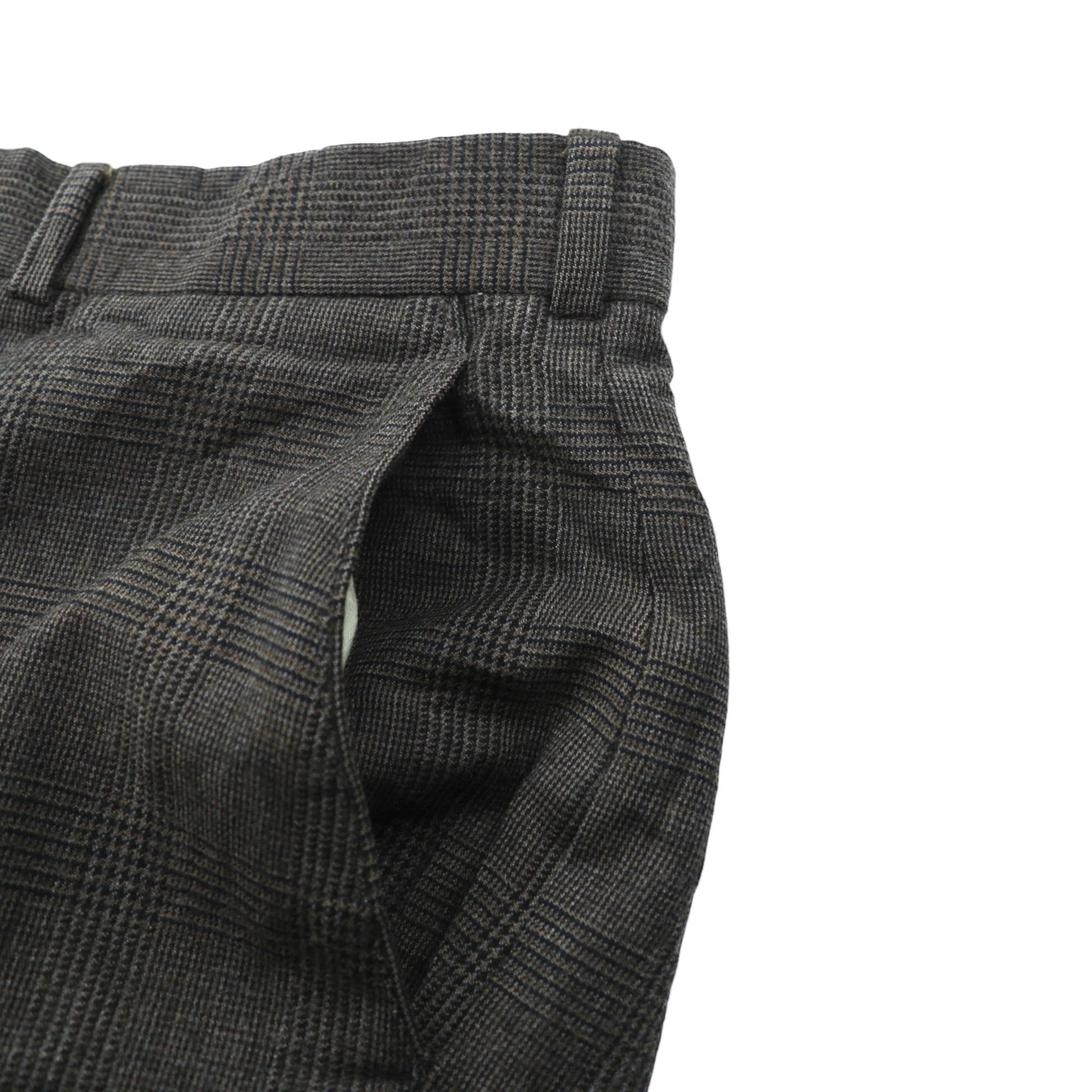 Brooks Brothers カナダ製 グレンチェック ワイド スラックス パンツ XL グレー ウール ダブルカフス