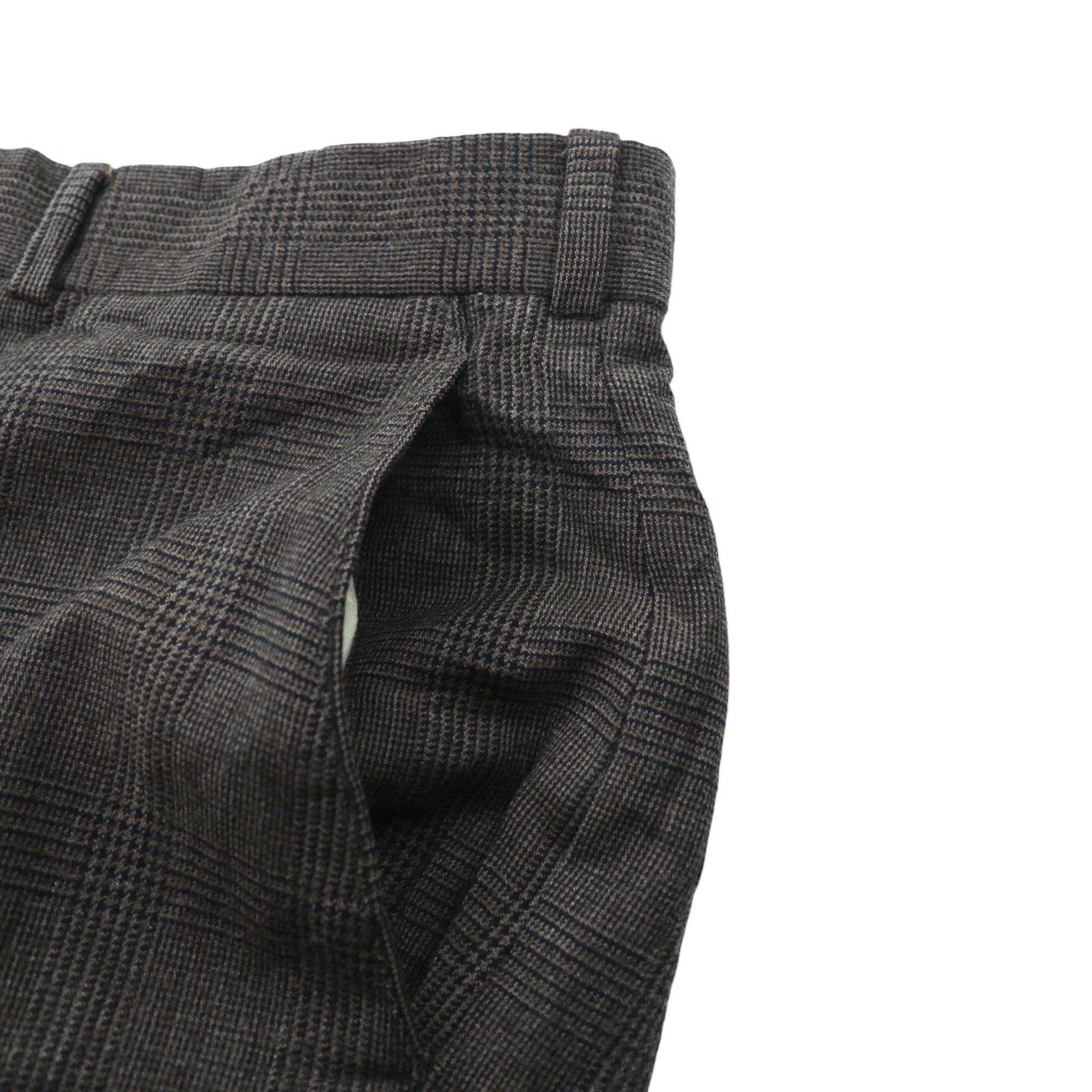 Brooks Brothers カナダ製 グレンチェック ワイド スラックス パンツ XL グレー ウール ダブルカフス