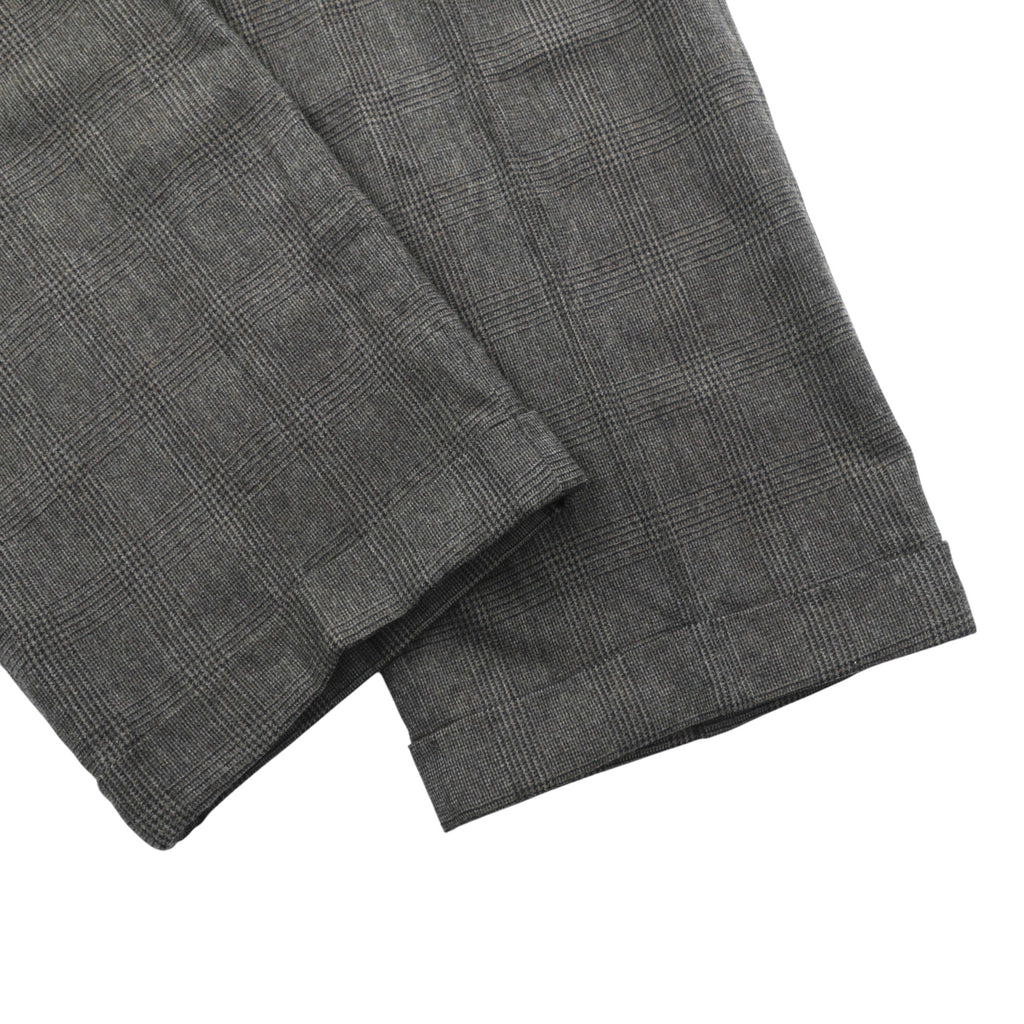 Brooks Brothers カナダ製 グレンチェック ワイド スラックス パンツ XL グレー ウール ダブルカフス
