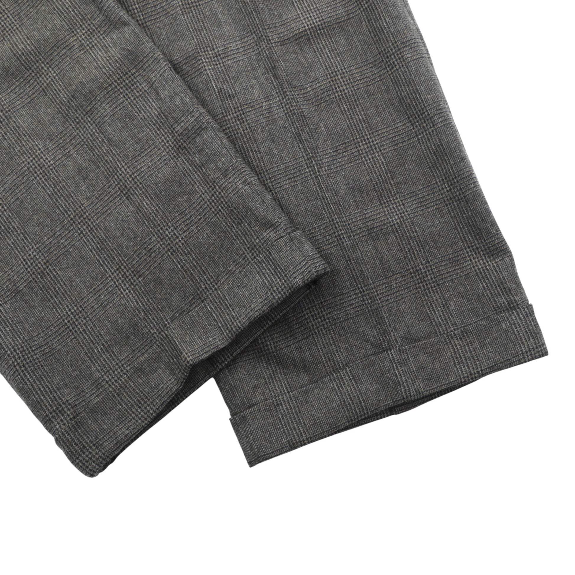 Brooks Brothers カナダ製 グレンチェック ワイド スラックス パンツ XL グレー ウール ダブルカフス