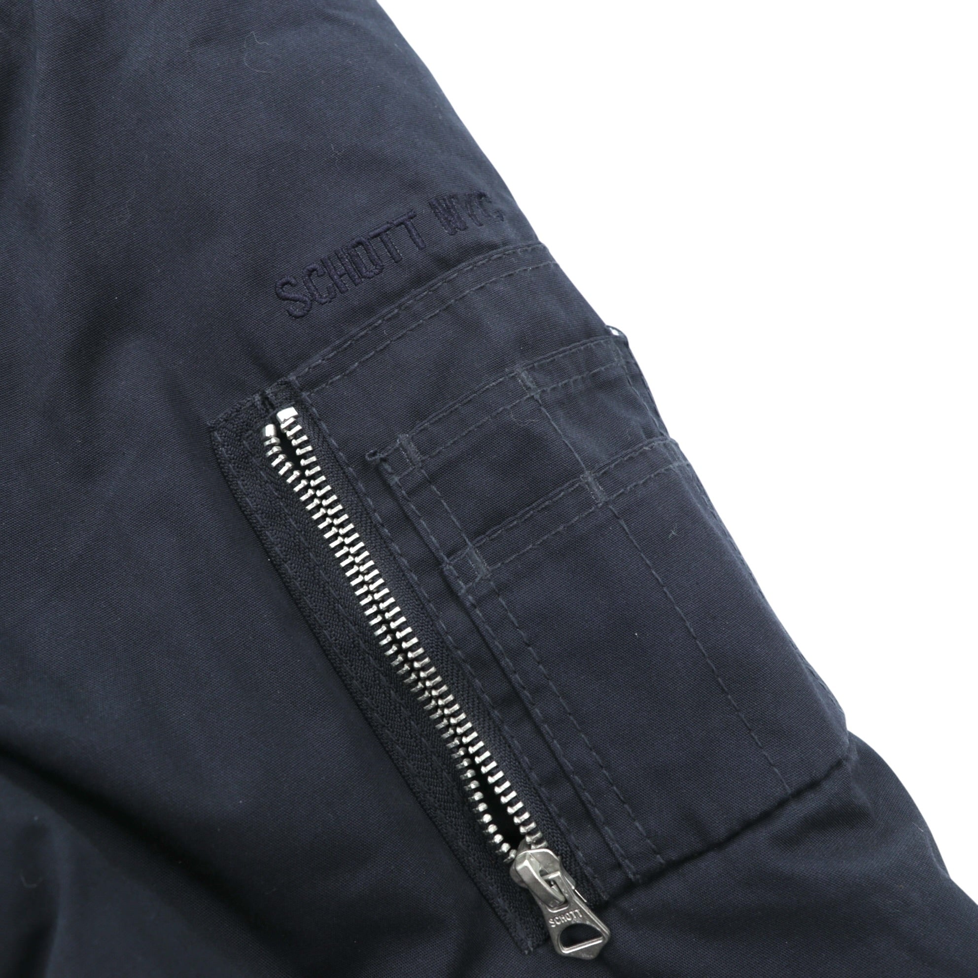 Schott CWU-45P フライトジャケット ARMY TYPE-U 中綿 2XL ネイビー 襟ボア着脱式 CWU-R-213-31