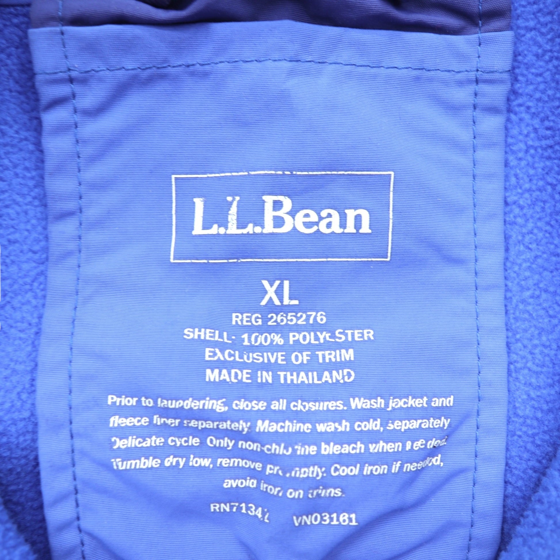 L.L.Bean フルジップ フリースジャケット XL ブルー ポリエステル 265276