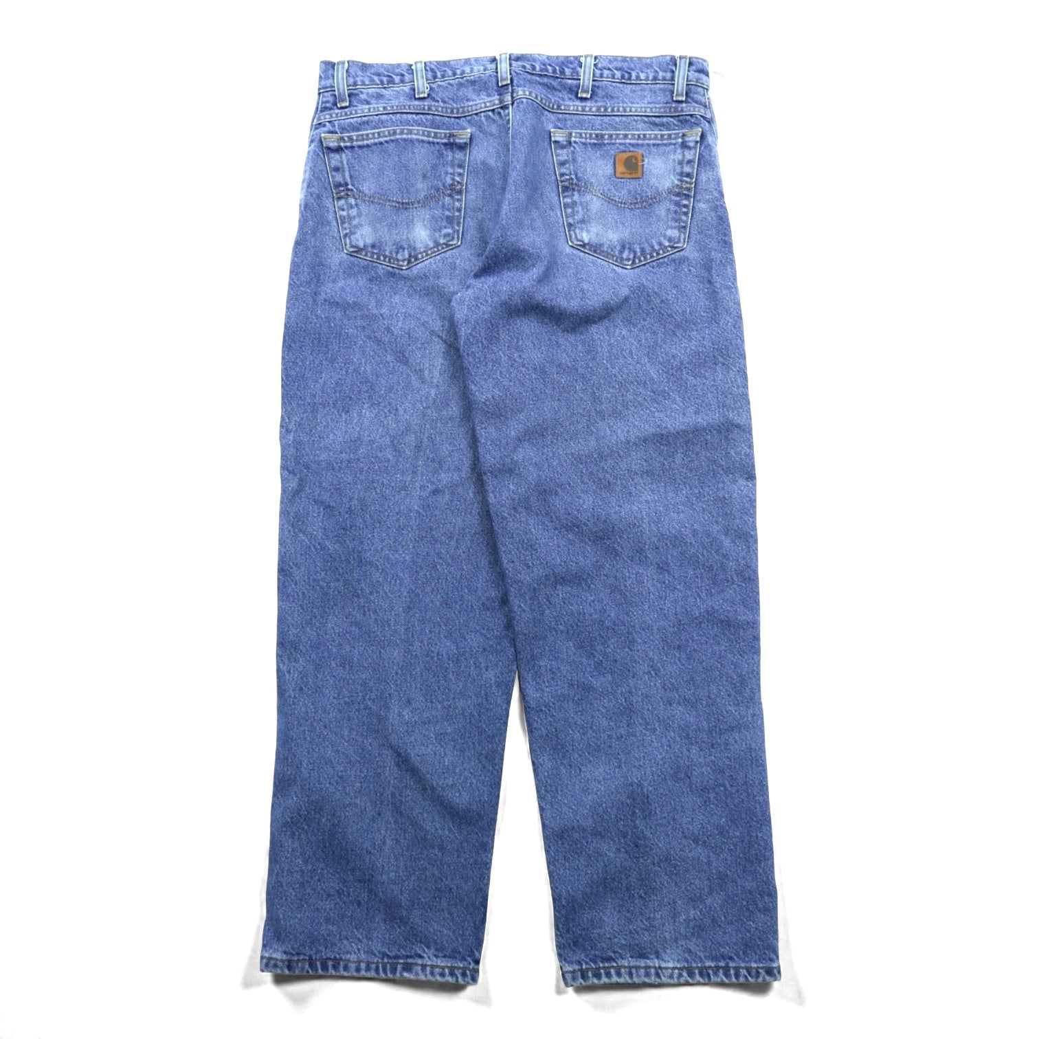 carhartt 90年代 リラックスフィット ネルライナー  デニムパンツ ジーンズ XL インディゴ 裏地チェック ライトウォッシュ