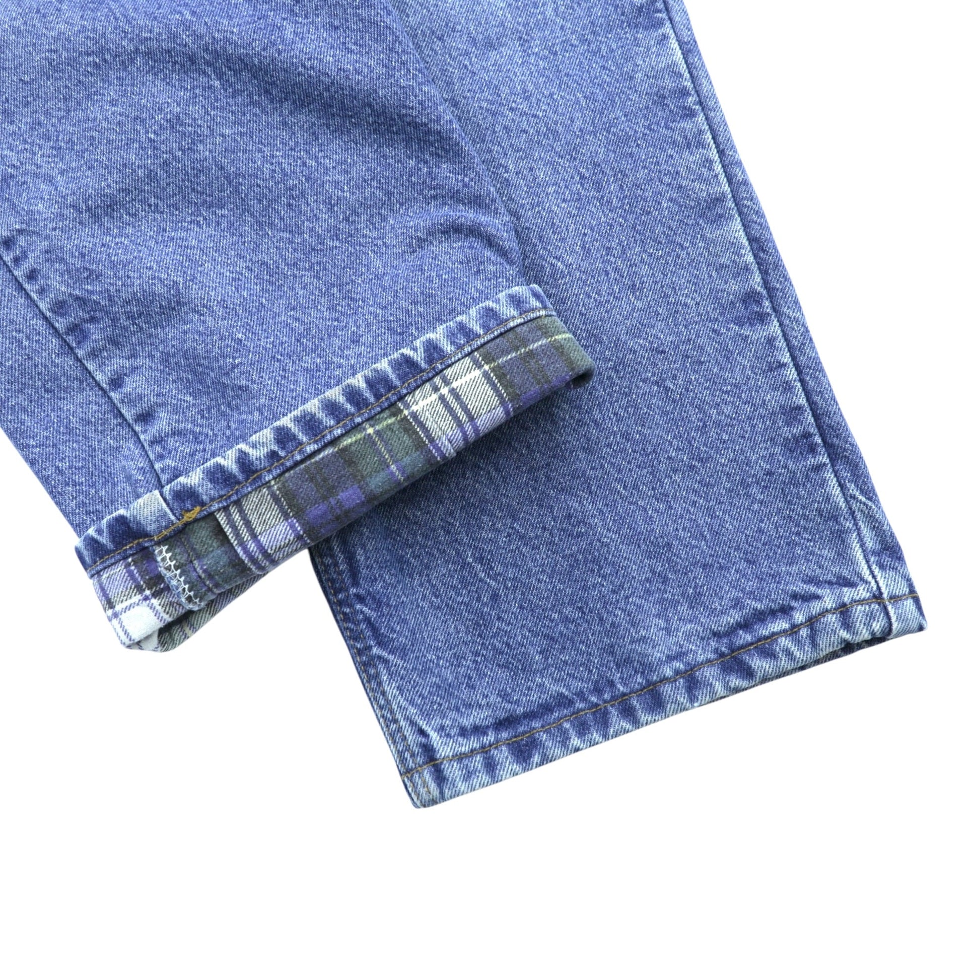 carhartt 90年代 リラックスフィット ネルライナー  デニムパンツ ジーンズ XL インディゴ 裏地チェック ライトウォッシュ