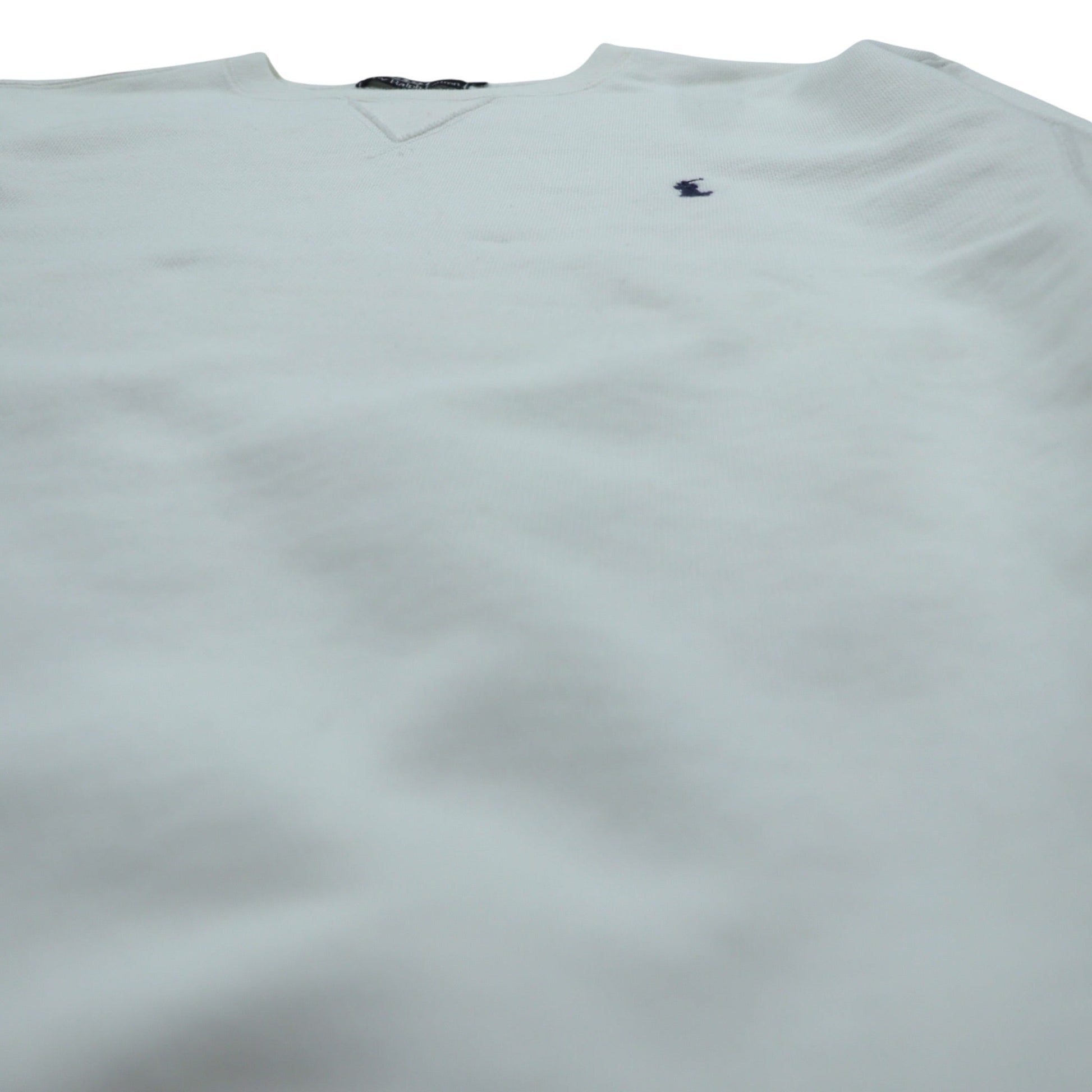 Polo Ralph Lauren 90年代 前V リバースウィーブ スウェット トレーナー L ホワイト スモールポニー刺繍