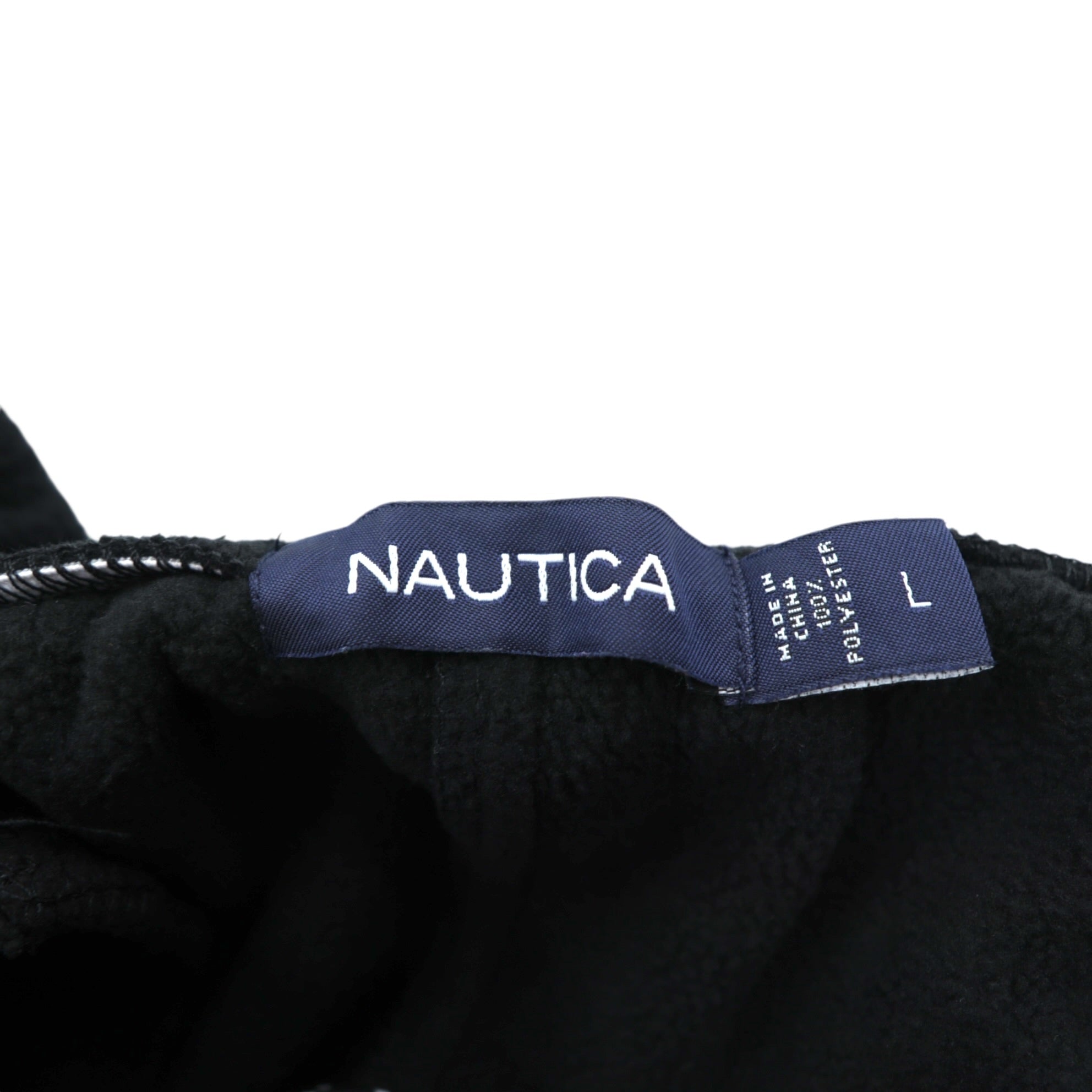 NAUTICA フリース イージーパンツ スウェットパンツ L ブラック ポリエステル