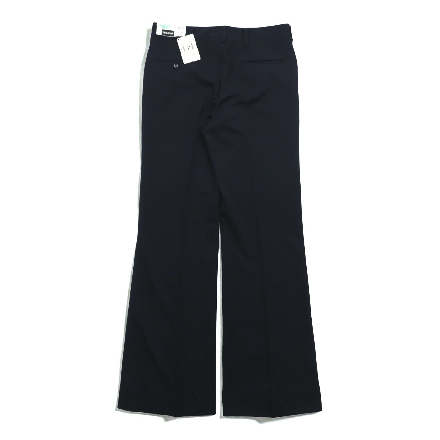 HAGGAR 70年代 USA製 ヴィンテージ フレア スラックス パンツ M ネイビー SCOVILLジップ デッドストック ブーツカット スタプレ 未使用品