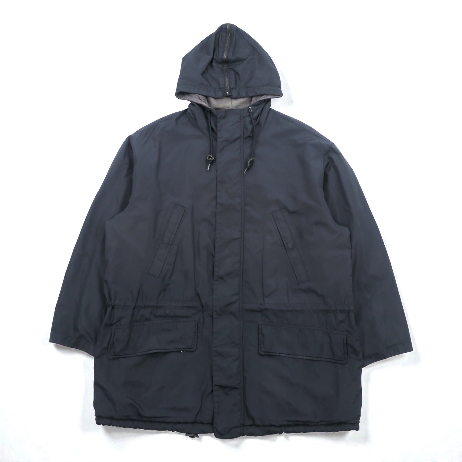 NAUTICA 90年代 N-3B Thermolite ACTIVE 中綿 フライトジャケット M ブラック ナイロン ドローコード ラビットパーカー