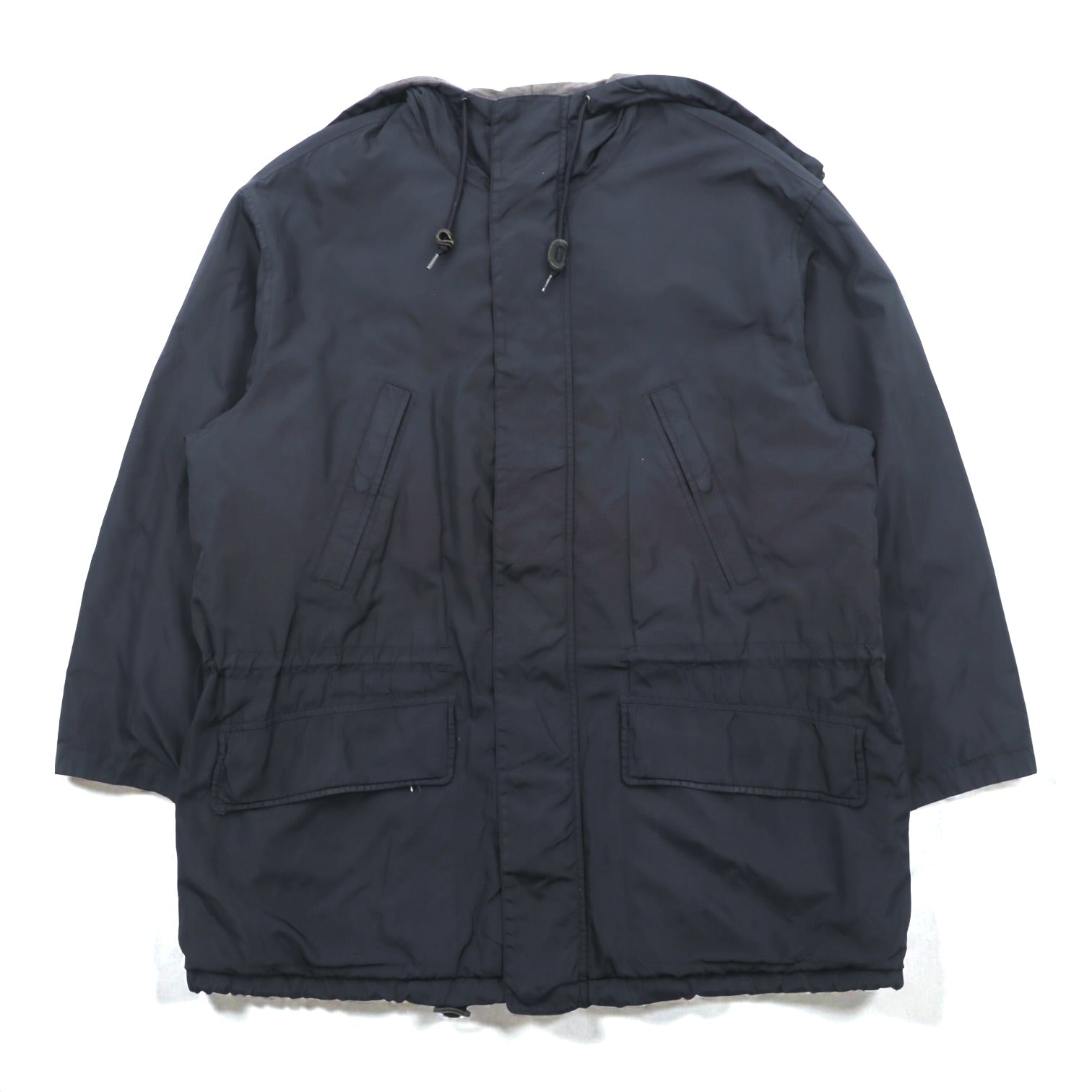 NAUTICA 90年代 N-3B Thermolite ACTIVE 中綿 フライトジャケット M ブラック ナイロン ドローコード ラビットパーカー