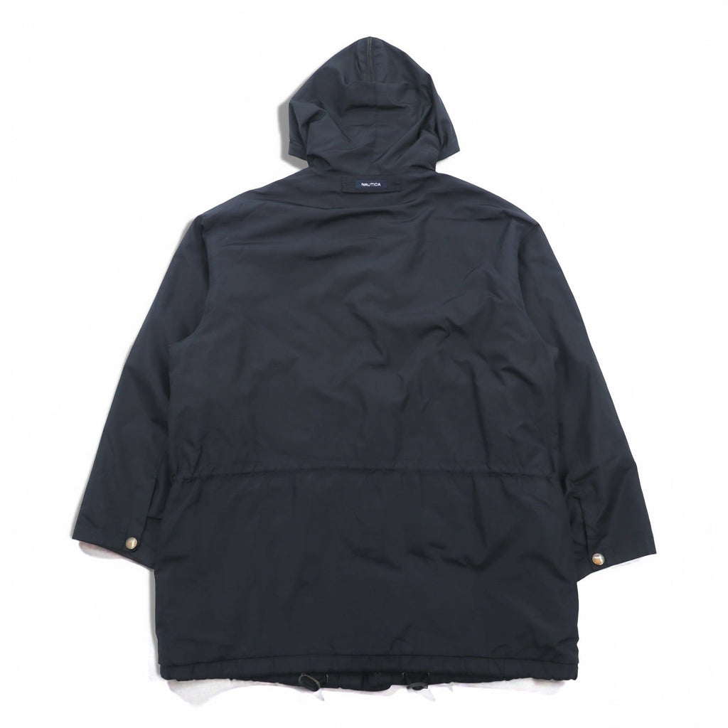 NAUTICA 90年代 N-3B Thermolite ACTIVE 中綿 フライトジャケット M ブラック ナイロン ドローコード ラビットパーカー