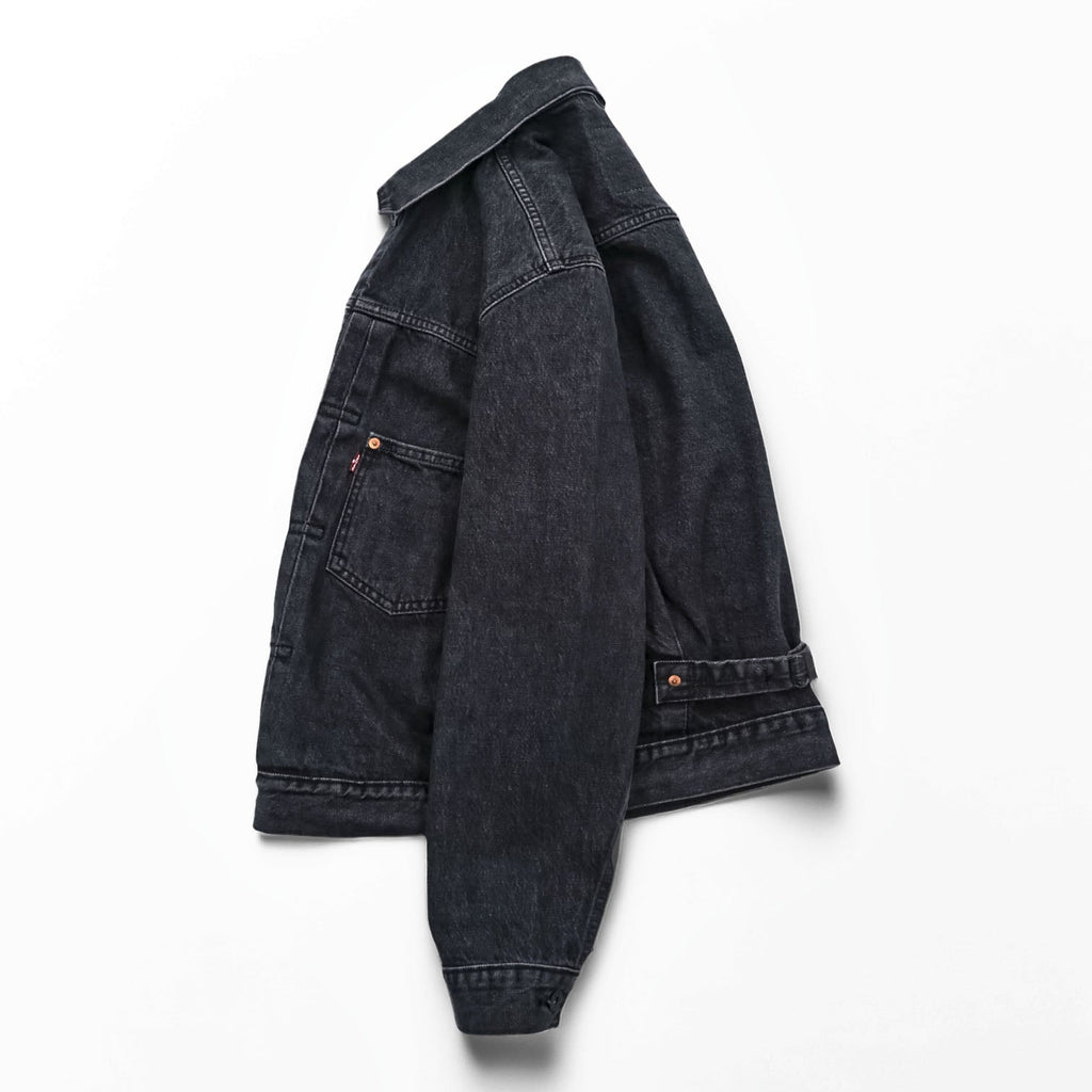 Levi's 大戦モデル 1st タイプ ビッグE デニム トラッカージャケット Gジャン S ブラック TYPE 1 短丈 ビッグサイズ シンチバック ダブルプリーツ PREMIUM A3174-0000