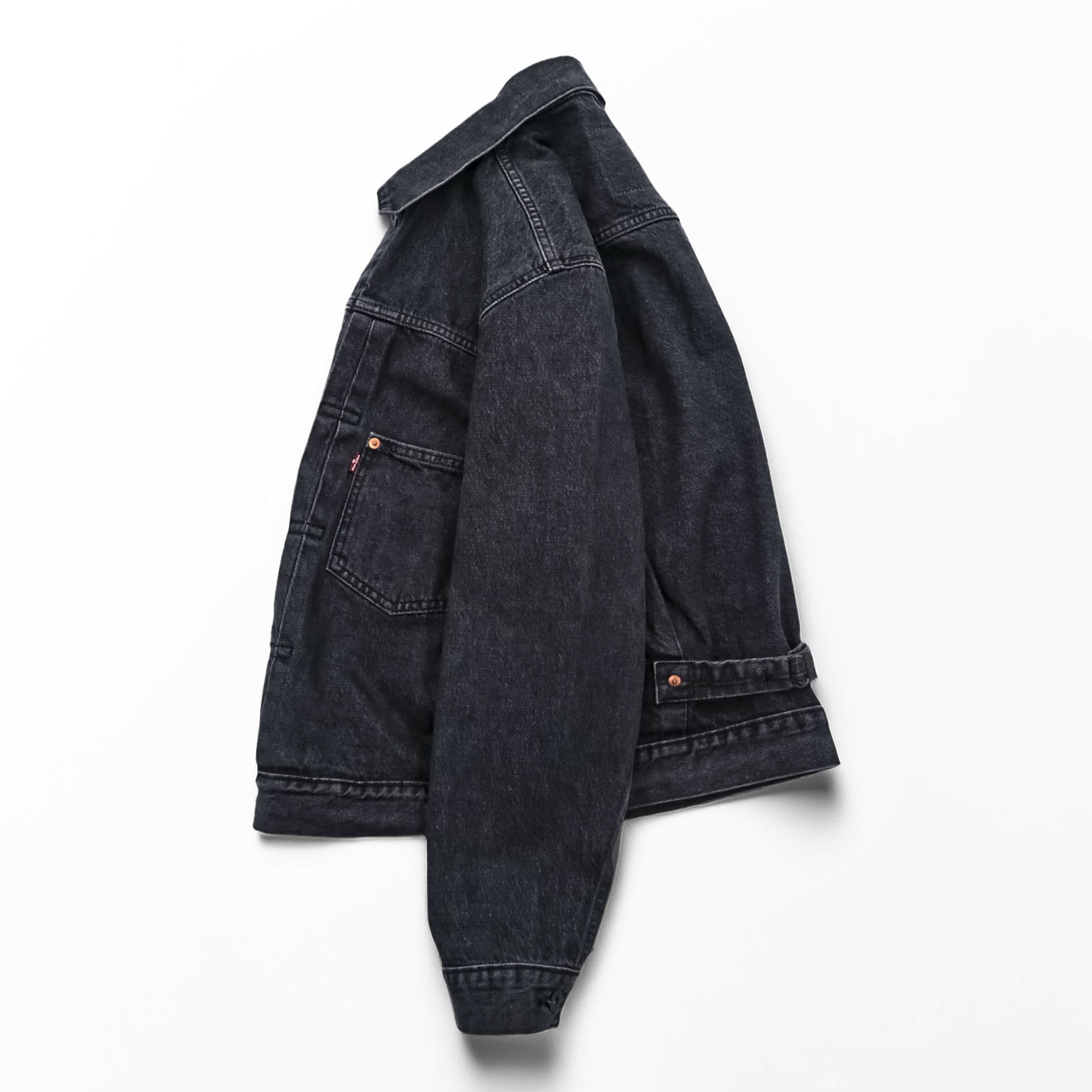 Levi's 大戦モデル 1st タイプ ビッグE デニム トラッカージャケット Gジャン S ブラック TYPE 1 短丈 ビッグサイズ シンチバック ダブルプリーツ PREMIUM A3174-0000