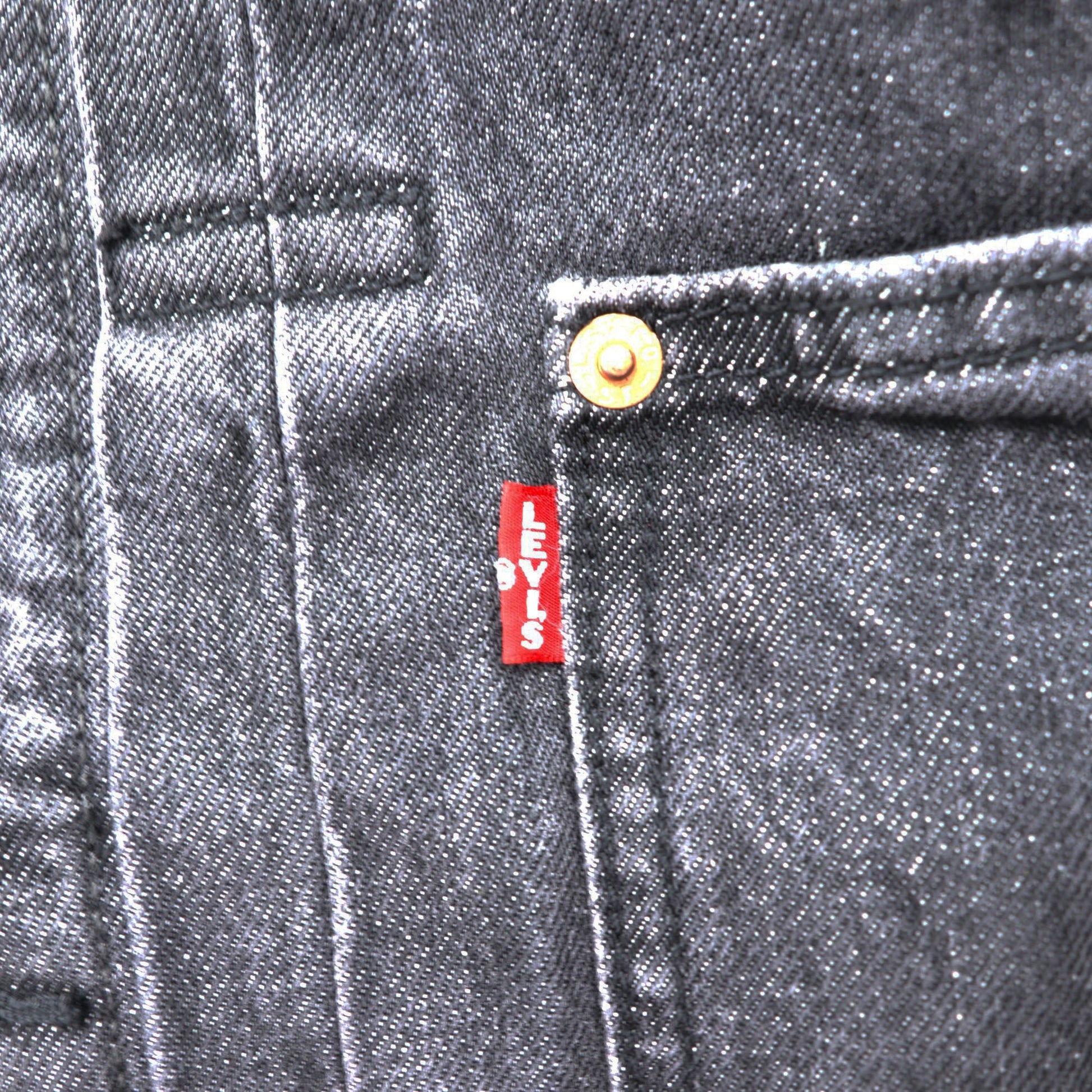 Levi's 大戦モデル 1st タイプ ビッグE デニム トラッカージャケット Gジャン S ブラック TYPE 1 短丈 ビッグサイズ シンチバック ダブルプリーツ PREMIUM A3174-0000