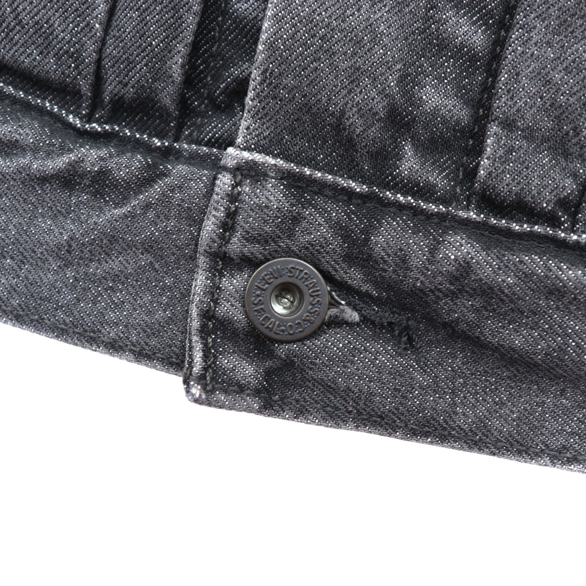 Levi's 大戦モデル 1st タイプ ビッグE デニム トラッカージャケット Gジャン S ブラック TYPE 1 短丈 ビッグサイズ シンチバック ダブルプリーツ PREMIUM A3174-0000