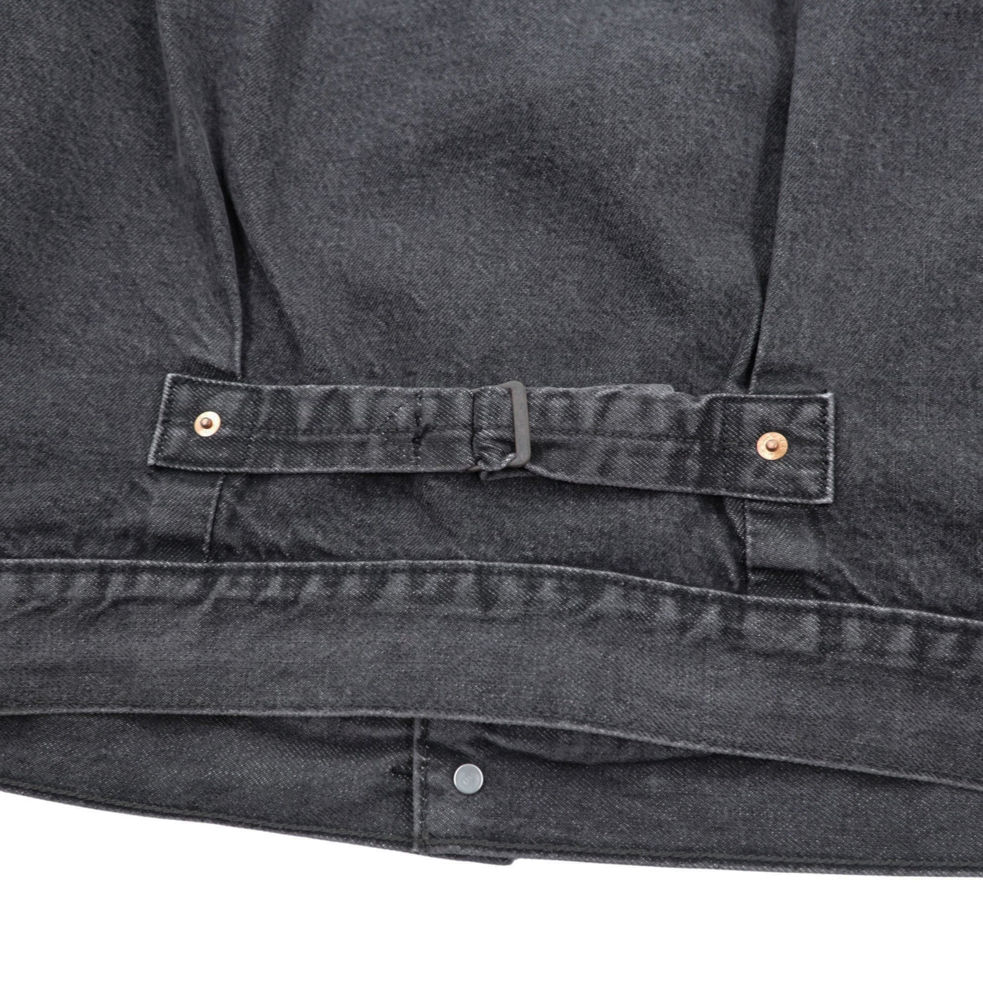 Levi's 大戦モデル 1st タイプ ビッグE デニム トラッカージャケット Gジャン S ブラック TYPE 1 短丈 ビッグサイズ シンチバック ダブルプリーツ PREMIUM A3174-0000