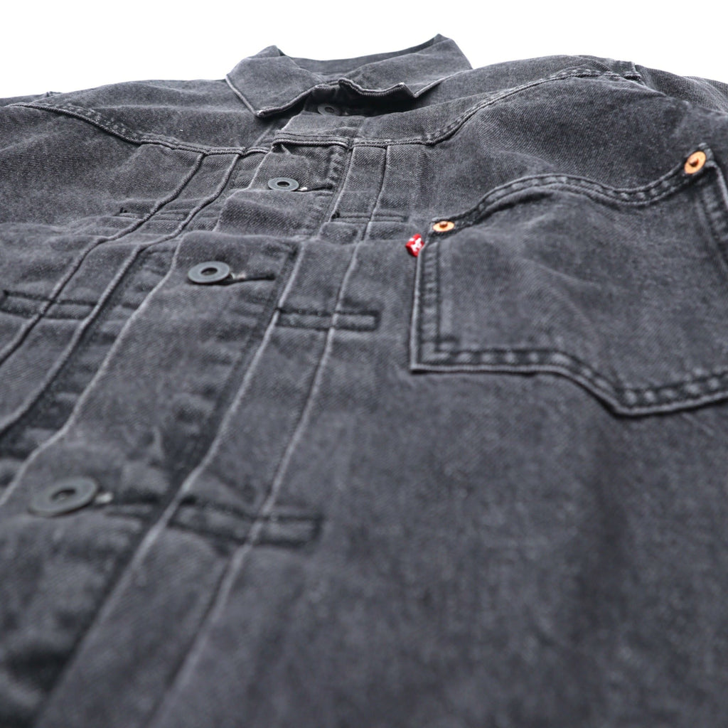 Levi's 大戦モデル 1st タイプ ビッグE デニム トラッカージャケット Gジャン S ブラック TYPE 1 短丈 ビッグサイズ シンチバック ダブルプリーツ PREMIUM A3174-0000