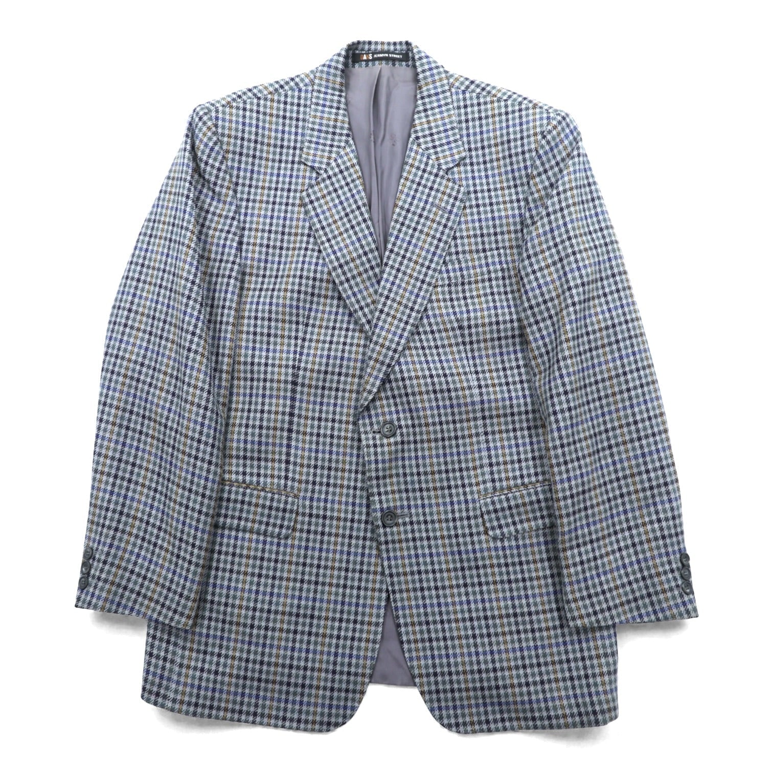 DAKS 80年代 英国製 グレンチェック 2B ブレザー テーラードジャケット L グレー ウール PURE NEW WOOL イギリス製