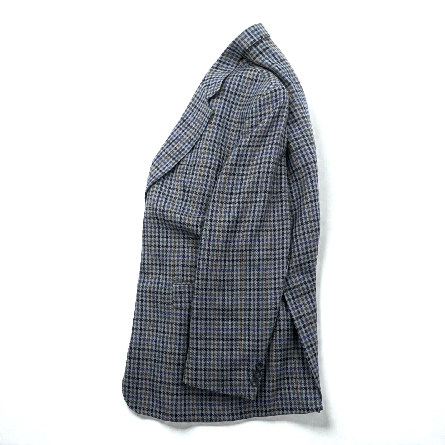 DAKS 80年代 英国製 グレンチェック 2B ブレザー テーラードジャケット L グレー ウール PURE NEW WOOL イギリス製
