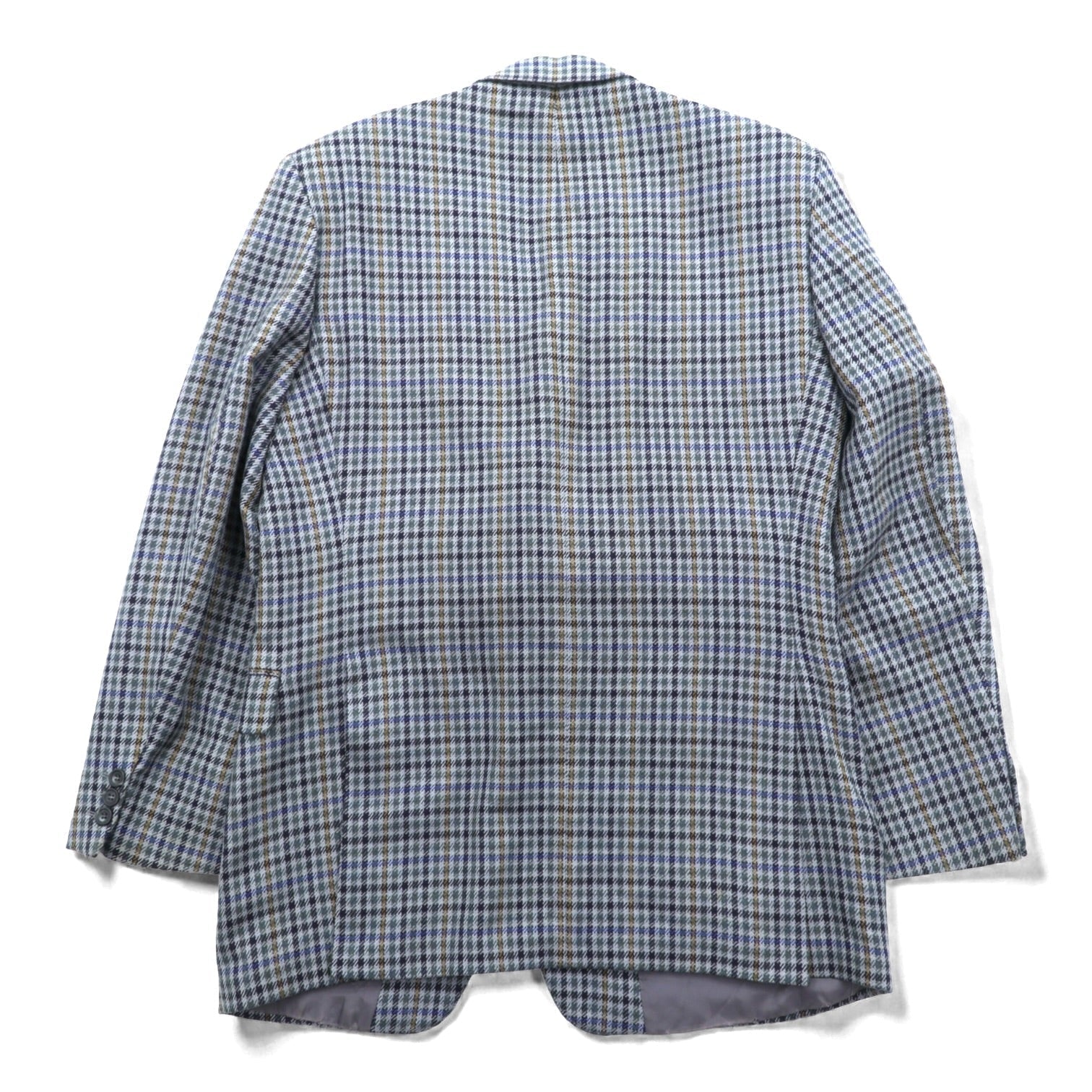 DAKS 80年代 英国製 グレンチェック 2B ブレザー テーラードジャケット L グレー ウール PURE NEW WOOL イギリス製