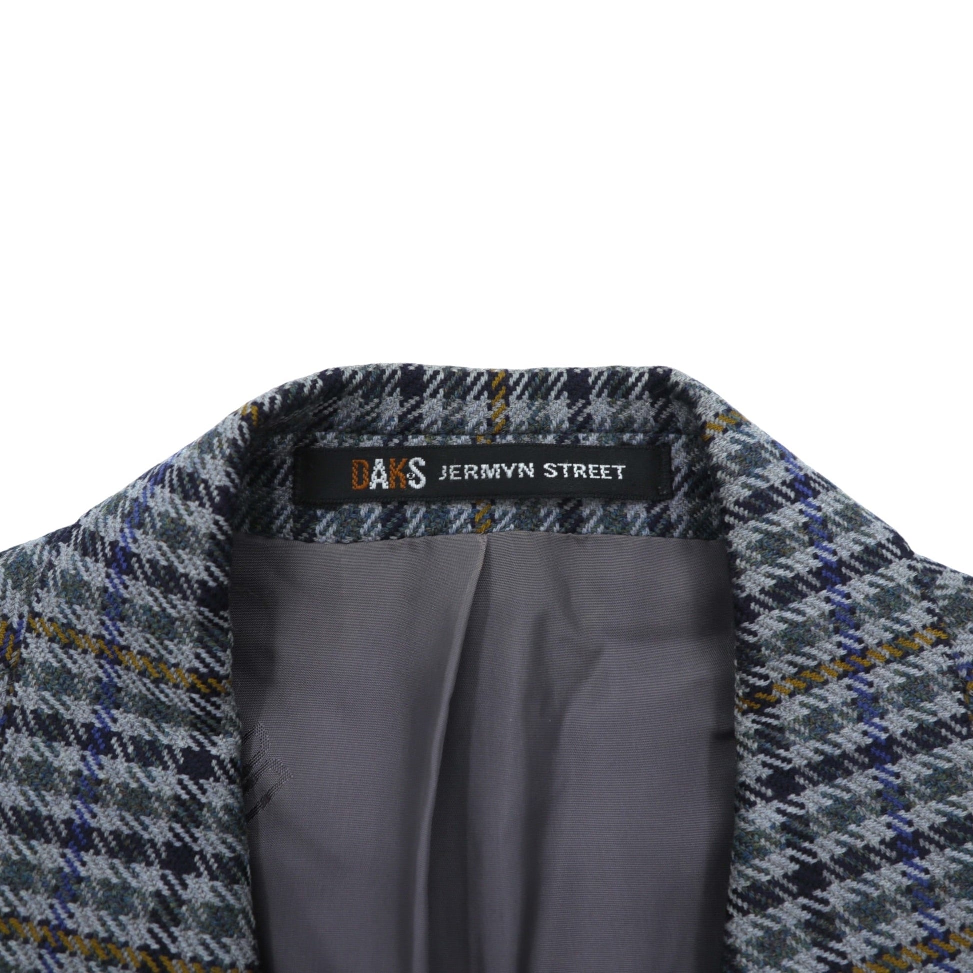 DAKS 80年代 英国製 グレンチェック 2B ブレザー テーラードジャケット L グレー ウール PURE NEW WOOL イギリス製