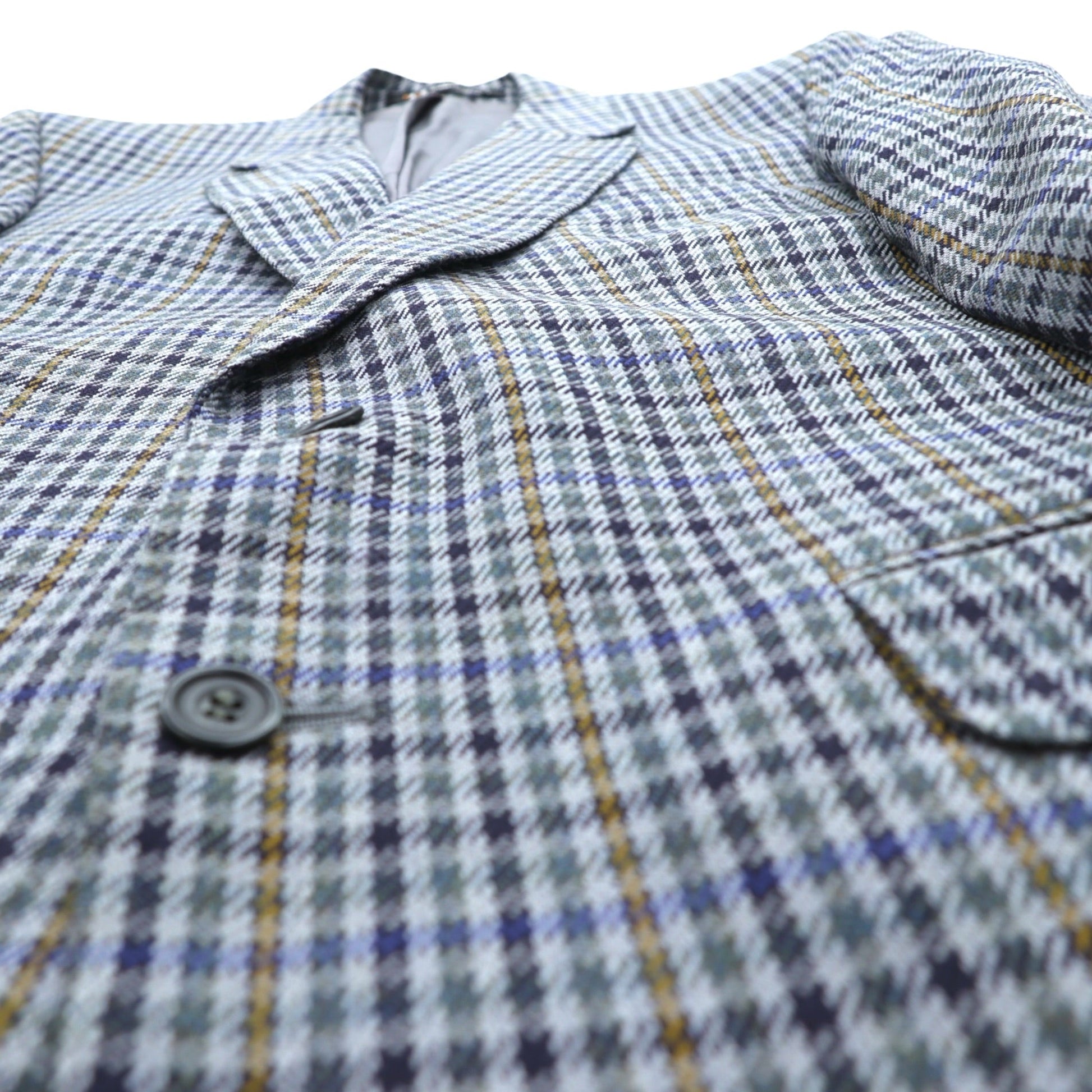 DAKS 80年代 英国製 グレンチェック 2B ブレザー テーラードジャケット L グレー ウール PURE NEW WOOL イギリス製