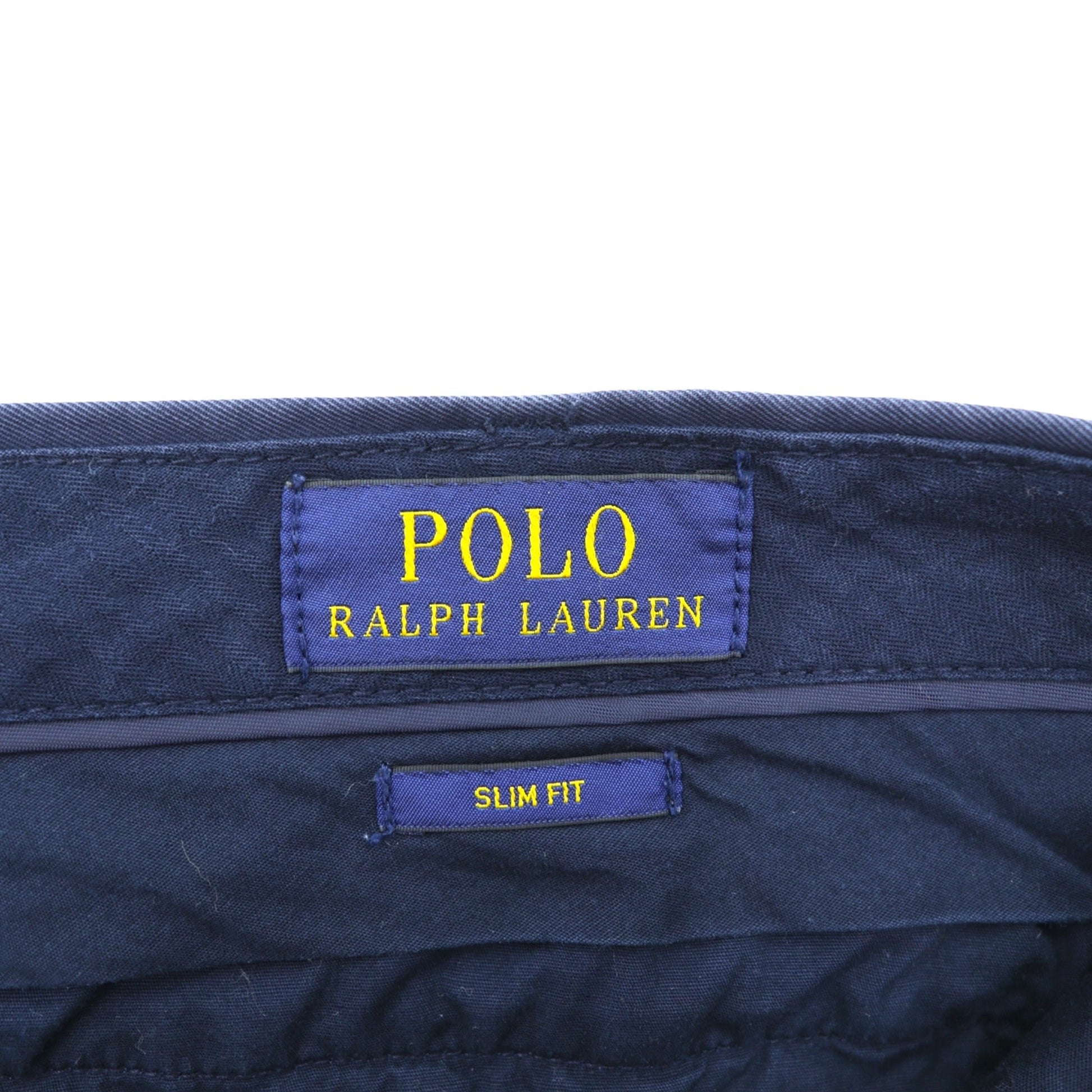 Polo Ralph Lauren チノパンツ ワークパンツ L ネイビー 総柄 フラッグ 刺繍 SLIM FIT