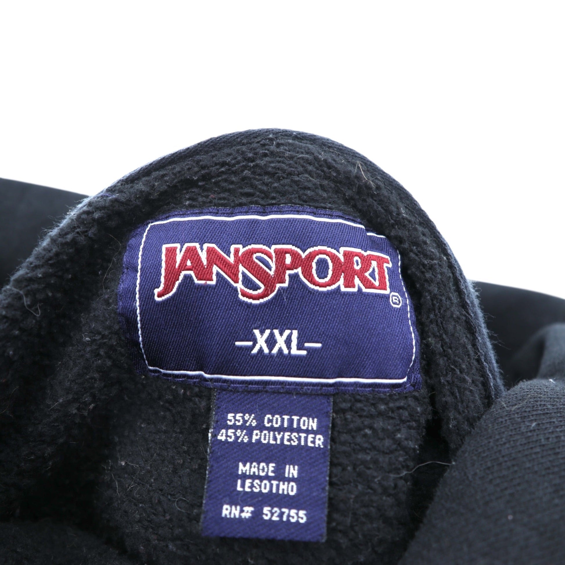 JANSPORT 90年代 ビッグサイズ カレッジプリント パーカー 2XL ブラック フロント カンガルーポケット ST. PETERSBURG