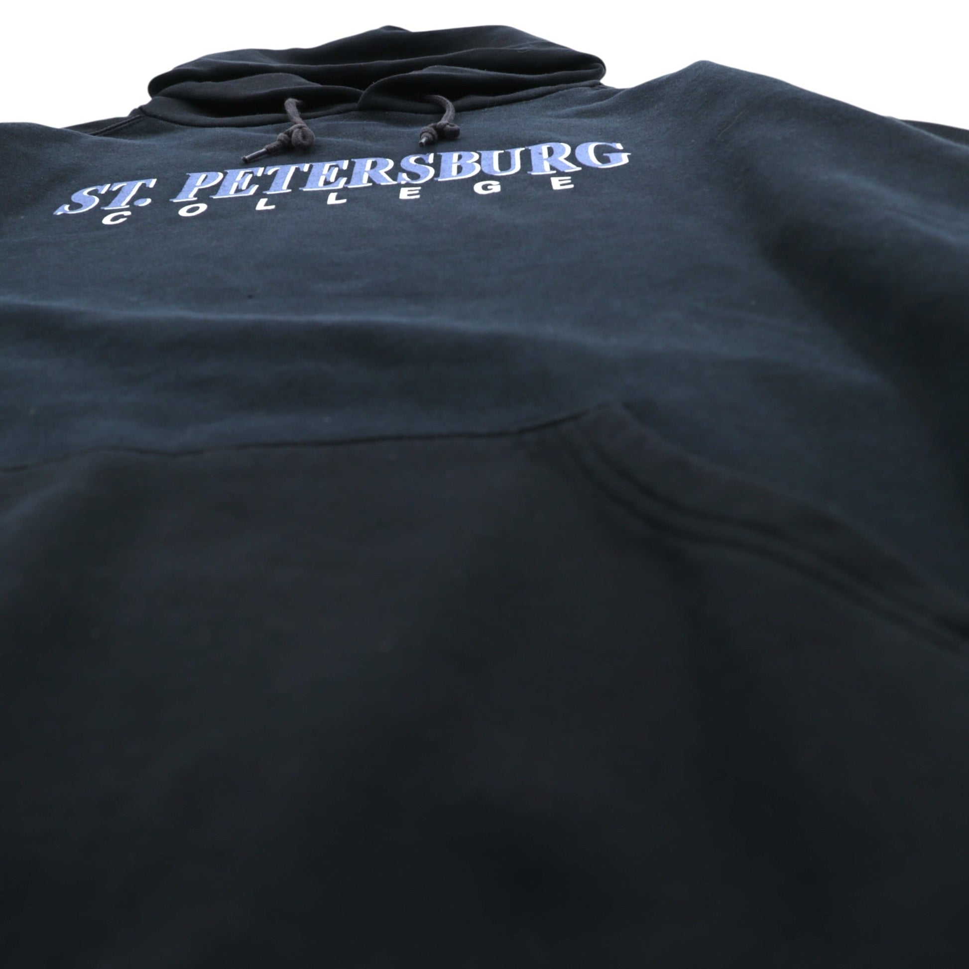 JANSPORT 90年代 ビッグサイズ カレッジプリント パーカー 2XL ブラック フロント カンガルーポケット ST. PETERSBURG