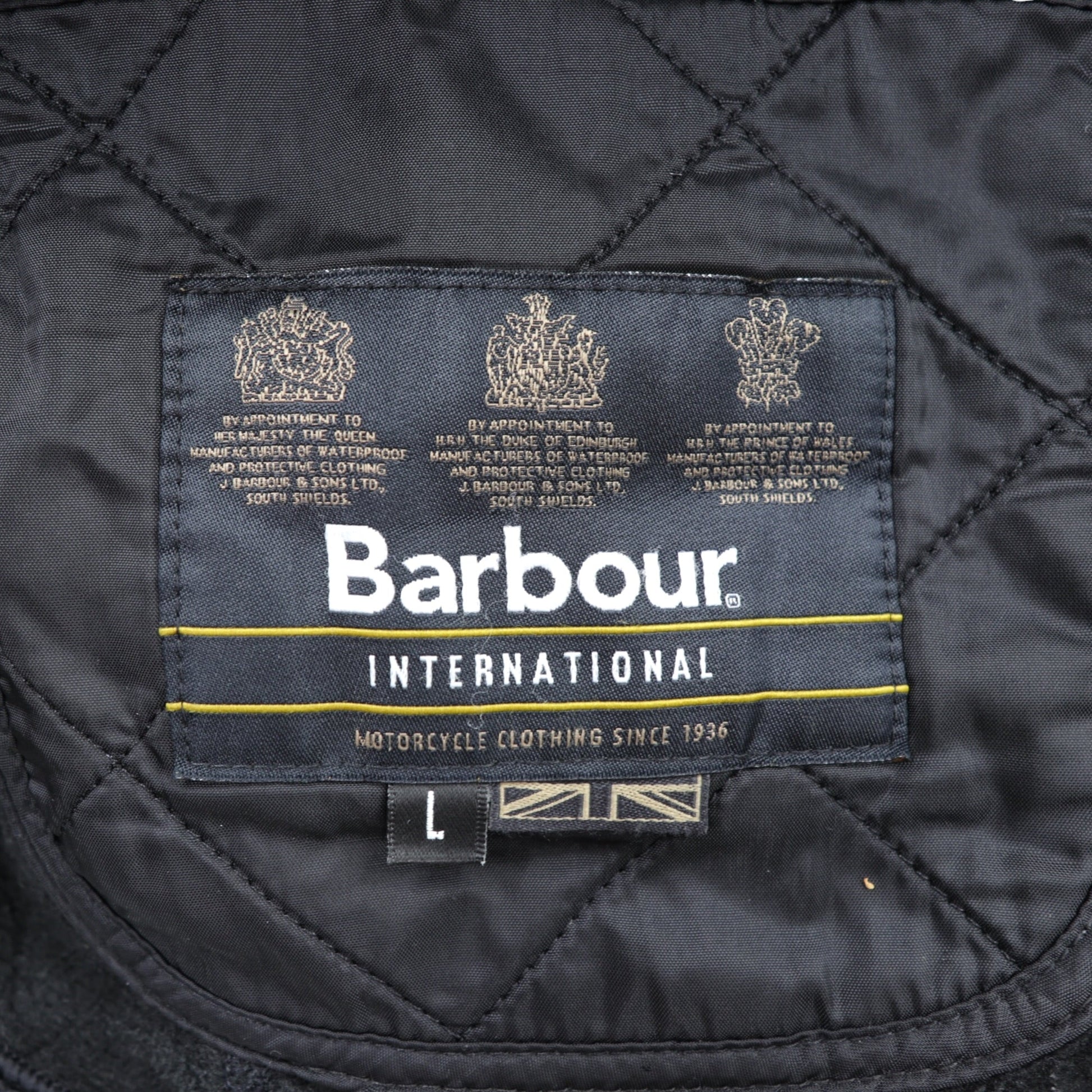 Barbour INTERNATIONAL インターナショナル モーターサイクルジャケット L ブラック キルティング ARIEL POLARQUILT MQU0365BK91