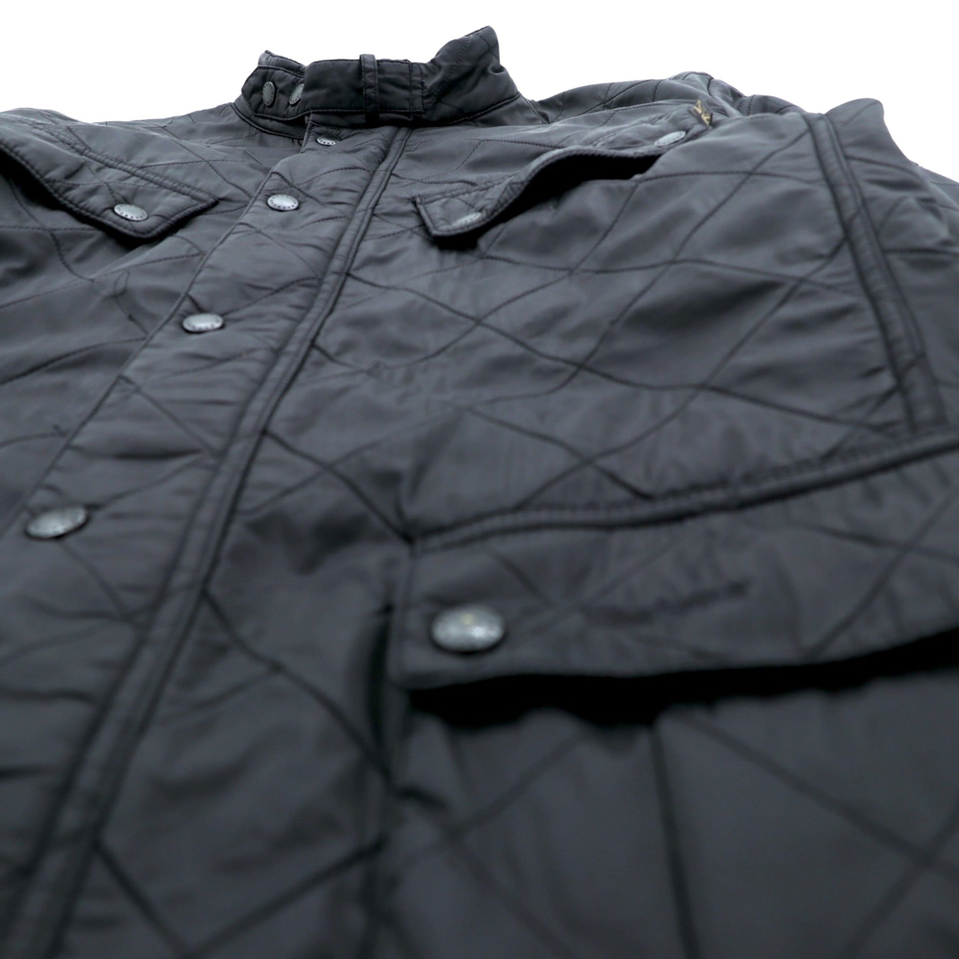 Barbour INTERNATIONAL インターナショナル モーターサイクルジャケット L ブラック キルティング ARIEL POLARQUILT MQU0365BK91