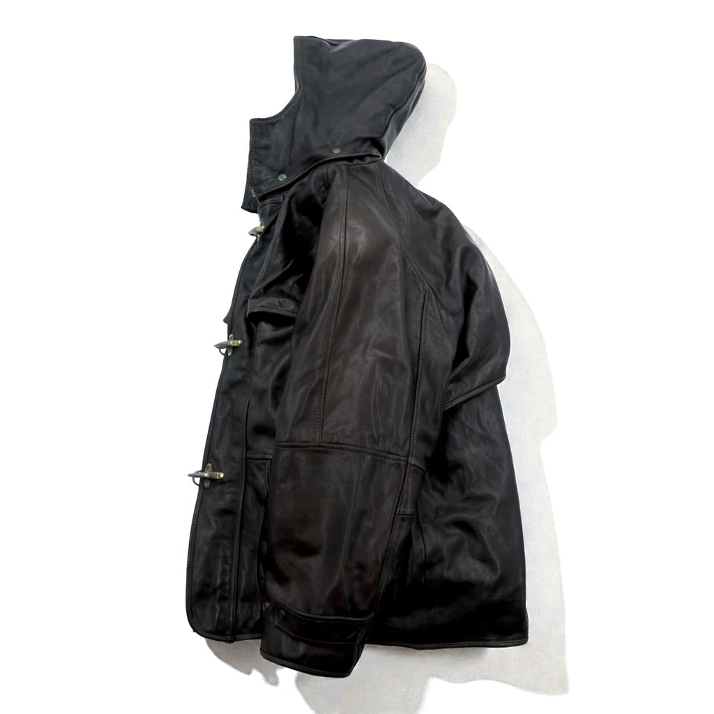 REDSKINS 90年代 ユーロヴィンテージ レザー ファイヤーマンジャケット カーコート XL B-32 ARMY & CIVIL レザー 本革